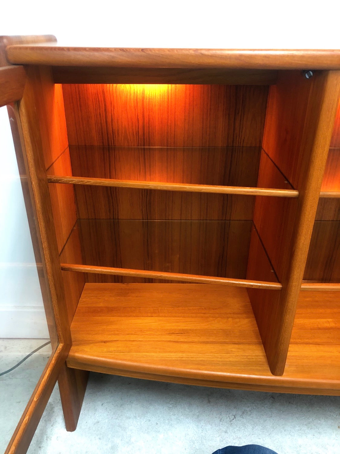 Mid-Century Modern Teak Bookcase with Glass Doors In Style of J.L. Moller image 4