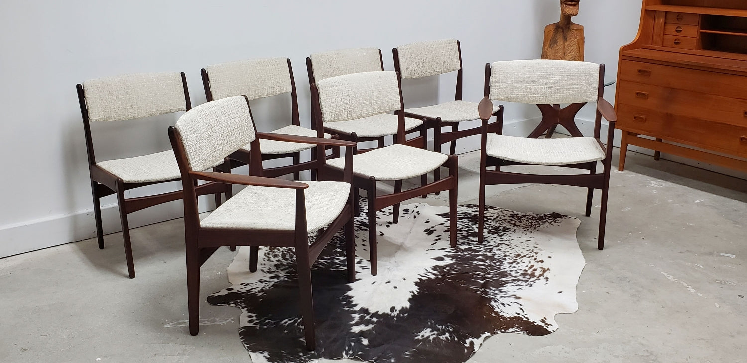 Set (7) Poul Volther Frem Rojle Dining Chairs Denmark c 1960 image 1
