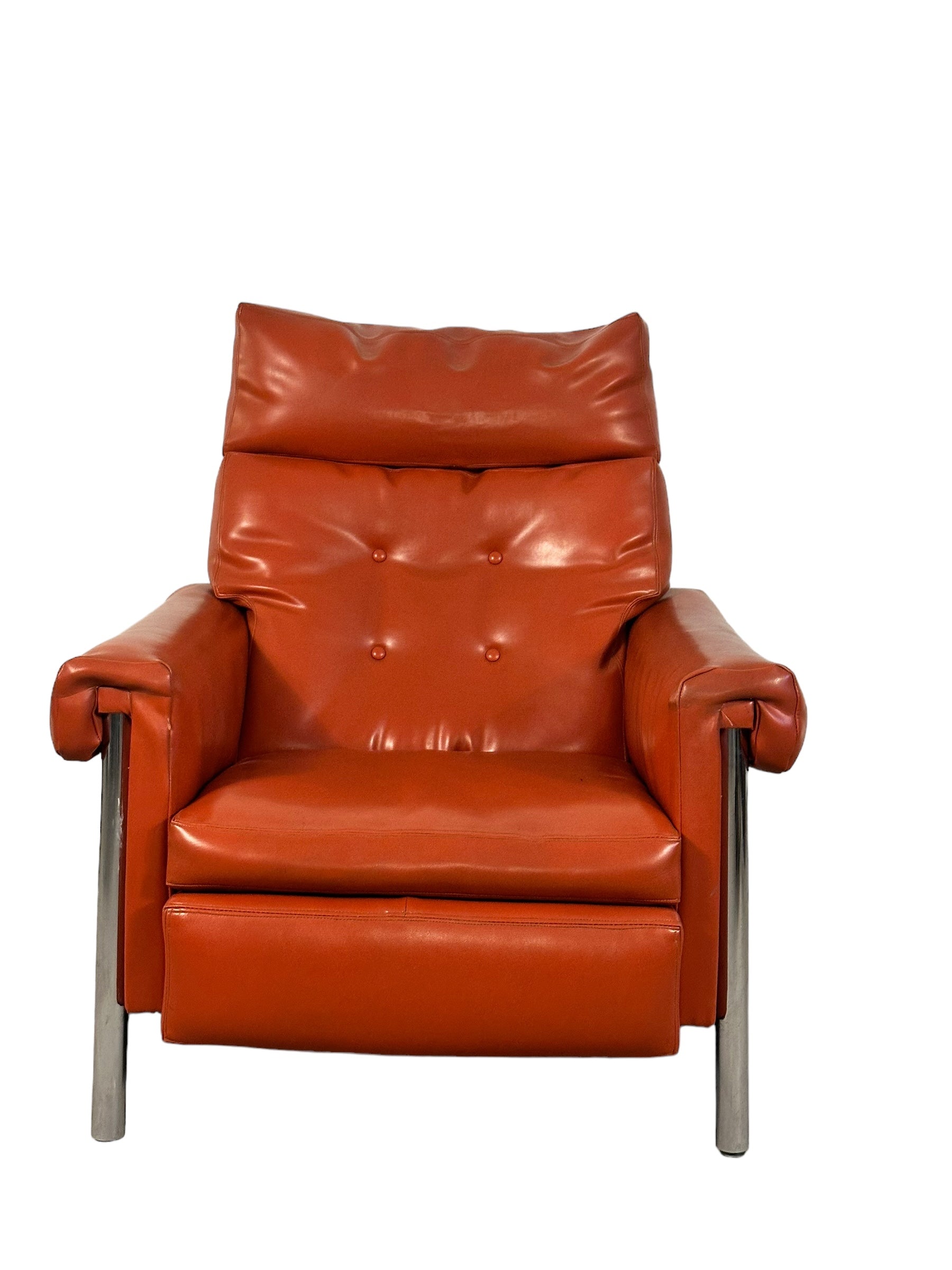 Mid Century Modern Chrome Recliner / Lounge Chair image 8