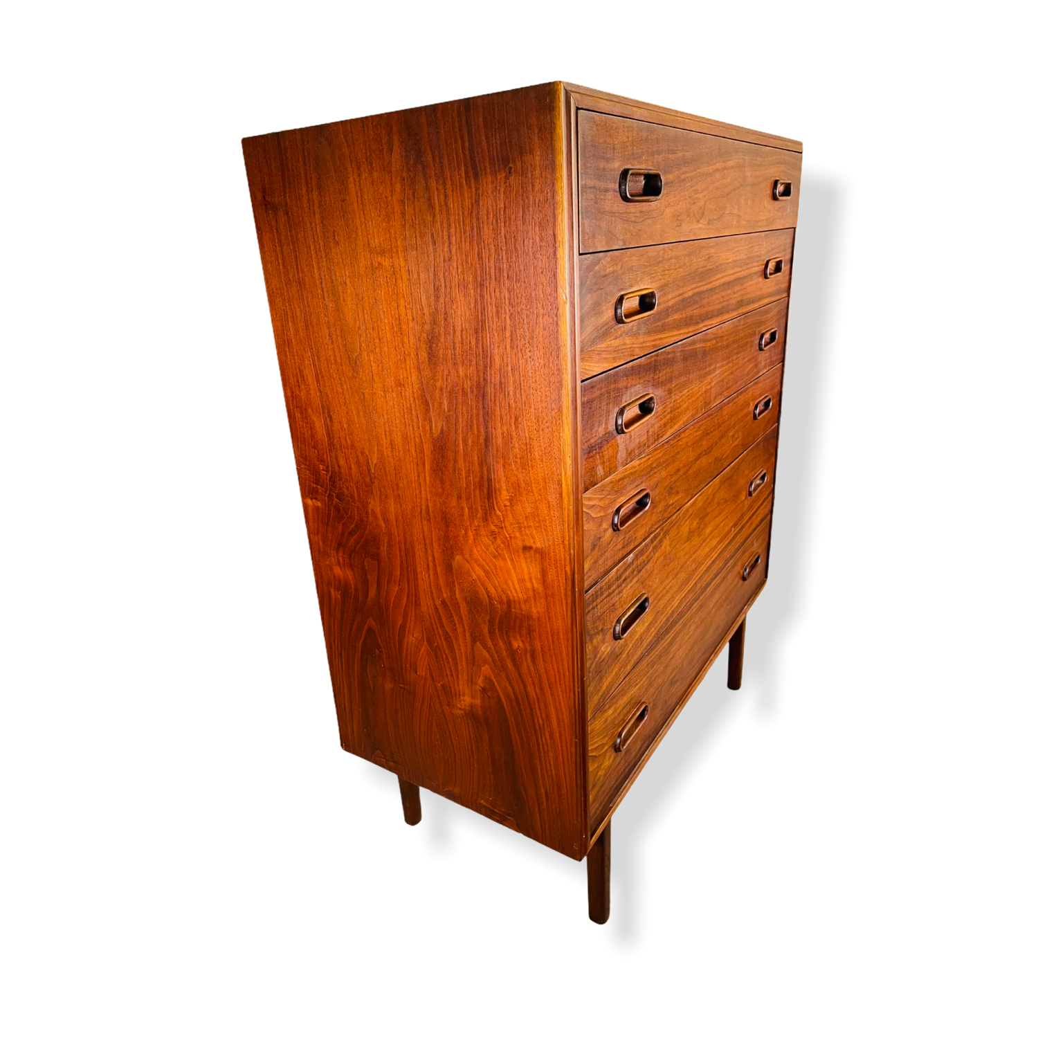 Mid-Century Modern Jack Cartwright for Founder Highboy Walnut Dresser image 6