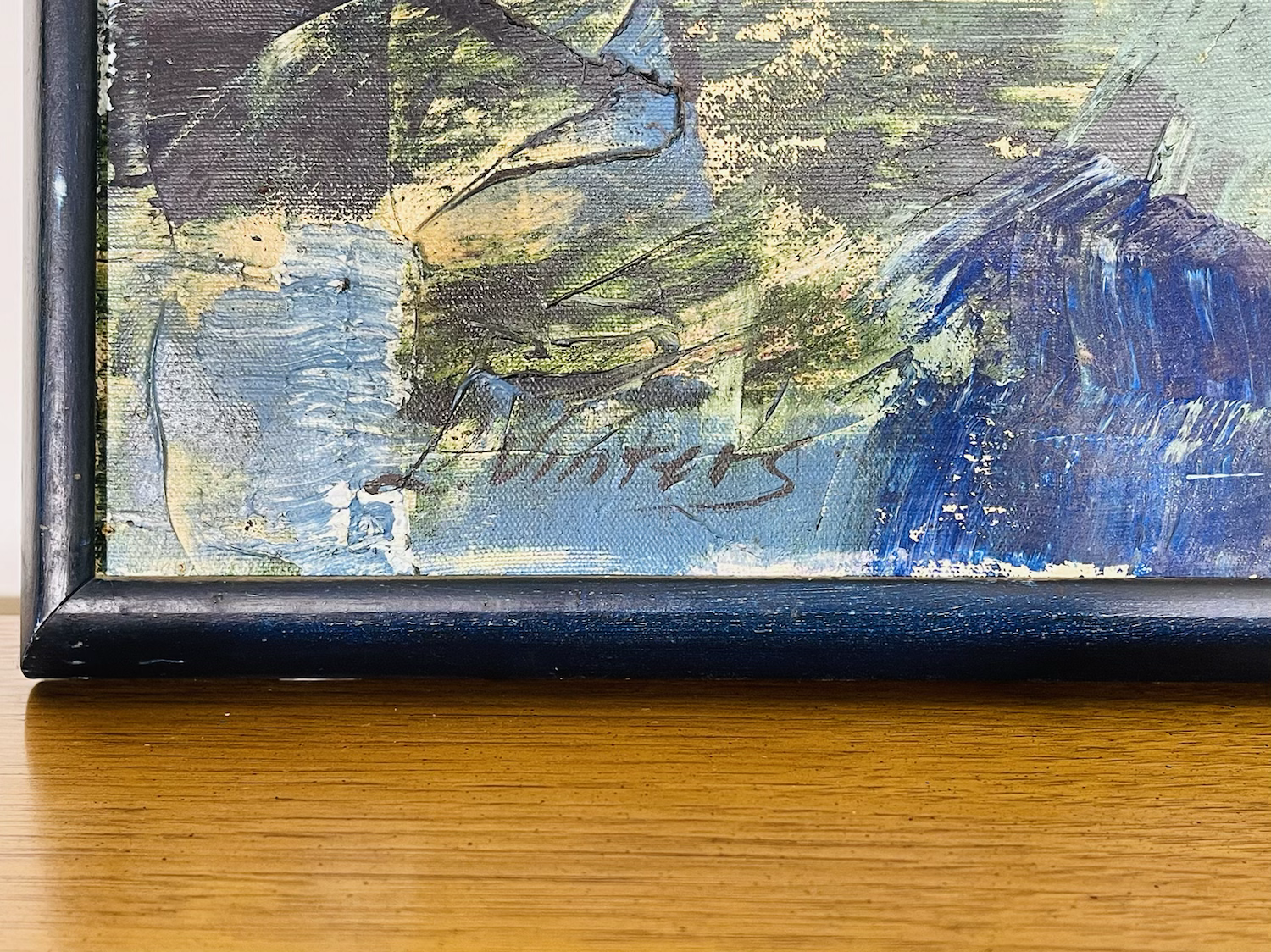 Mid-Century Modern Abstract Painting Signed  image 3