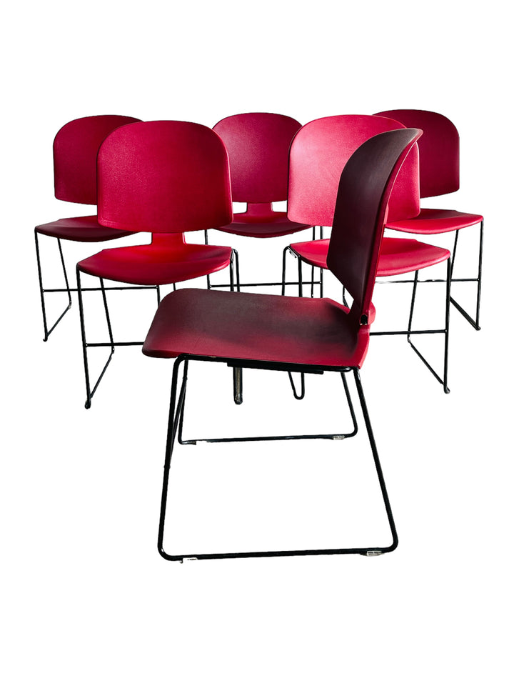 Set 6 Steelcase Stacking Chairs image 3