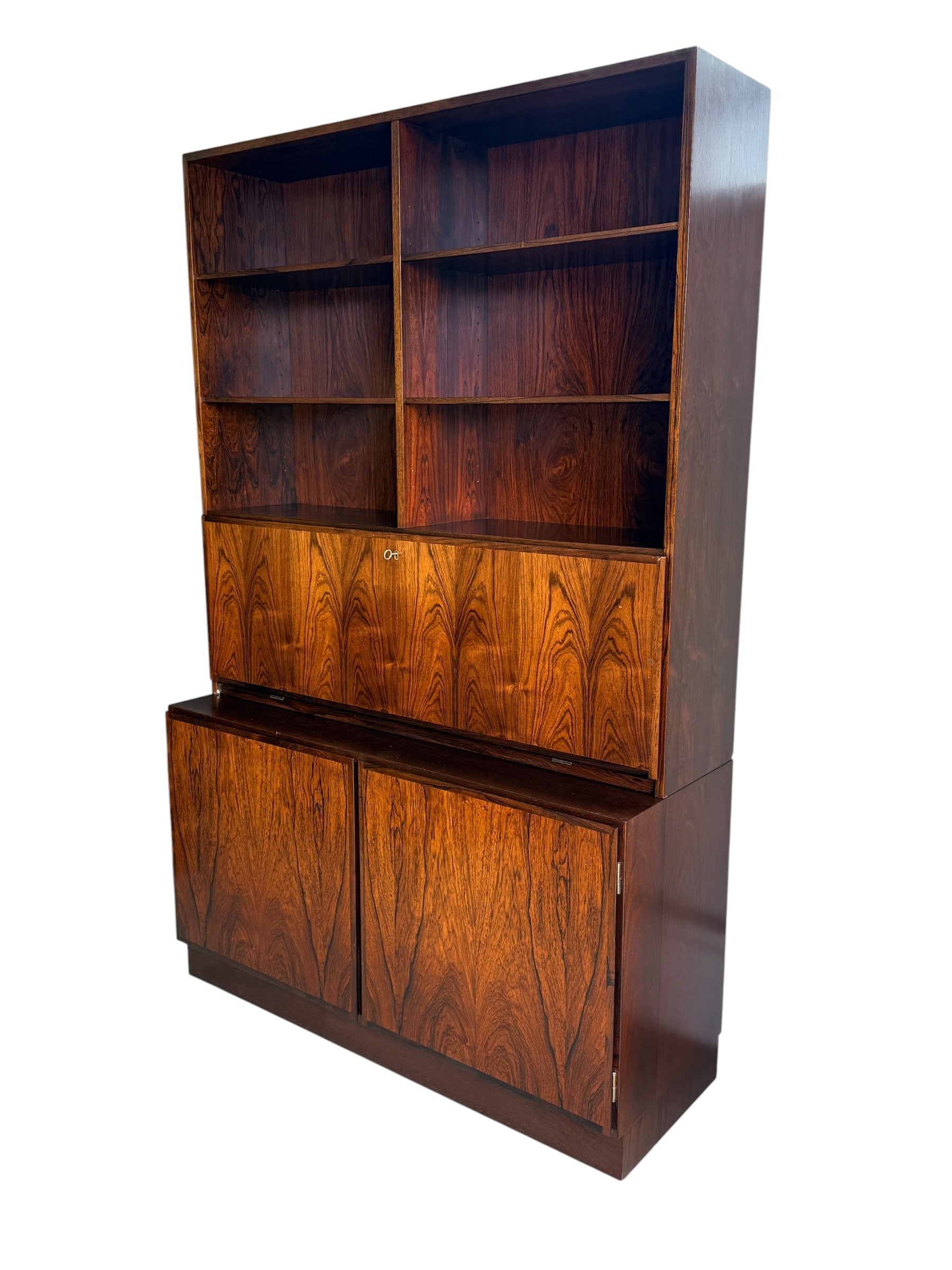 Mid-Century Danish Rosewood Secretary Hutch by Omann Jun