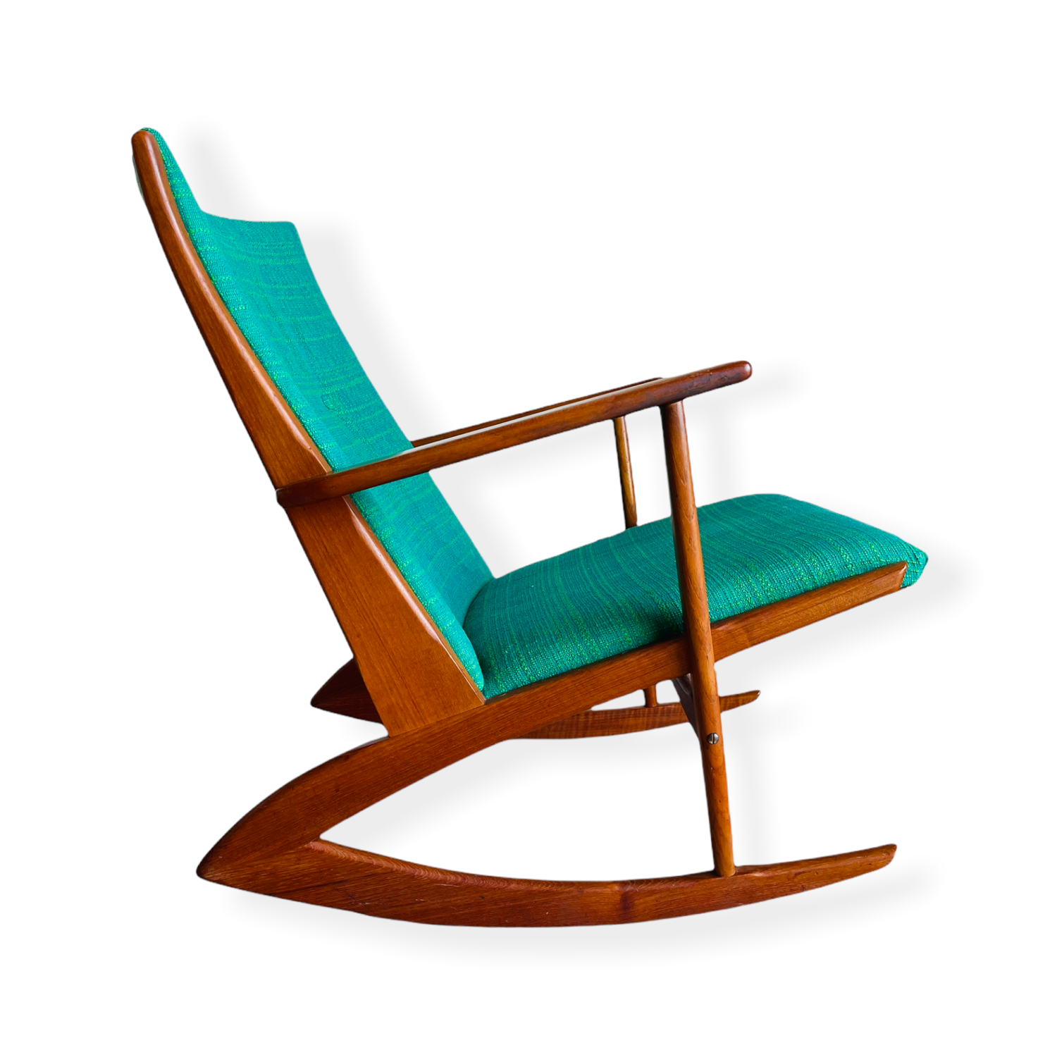 Danish Modern Sculpted Teak Rocker by Holgar Georg Jensen, 1958 image 0