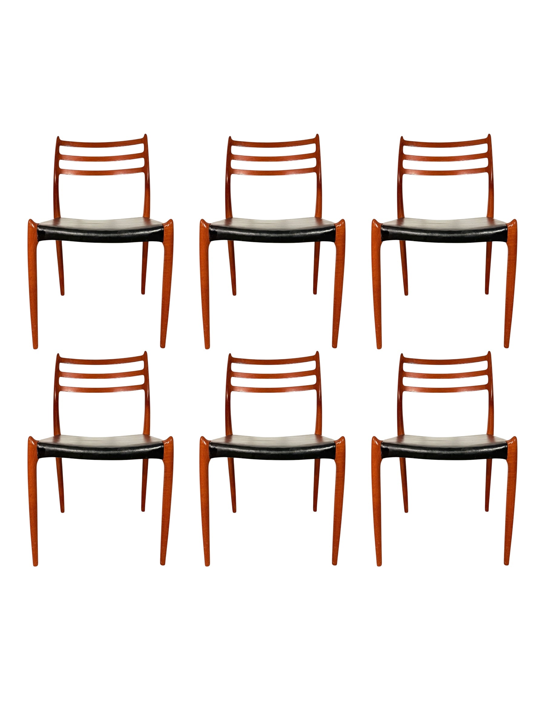 Set of Six Mid-Century Danish Teak Dining Chairs by Niels Otto Møller, Model 78 image 0