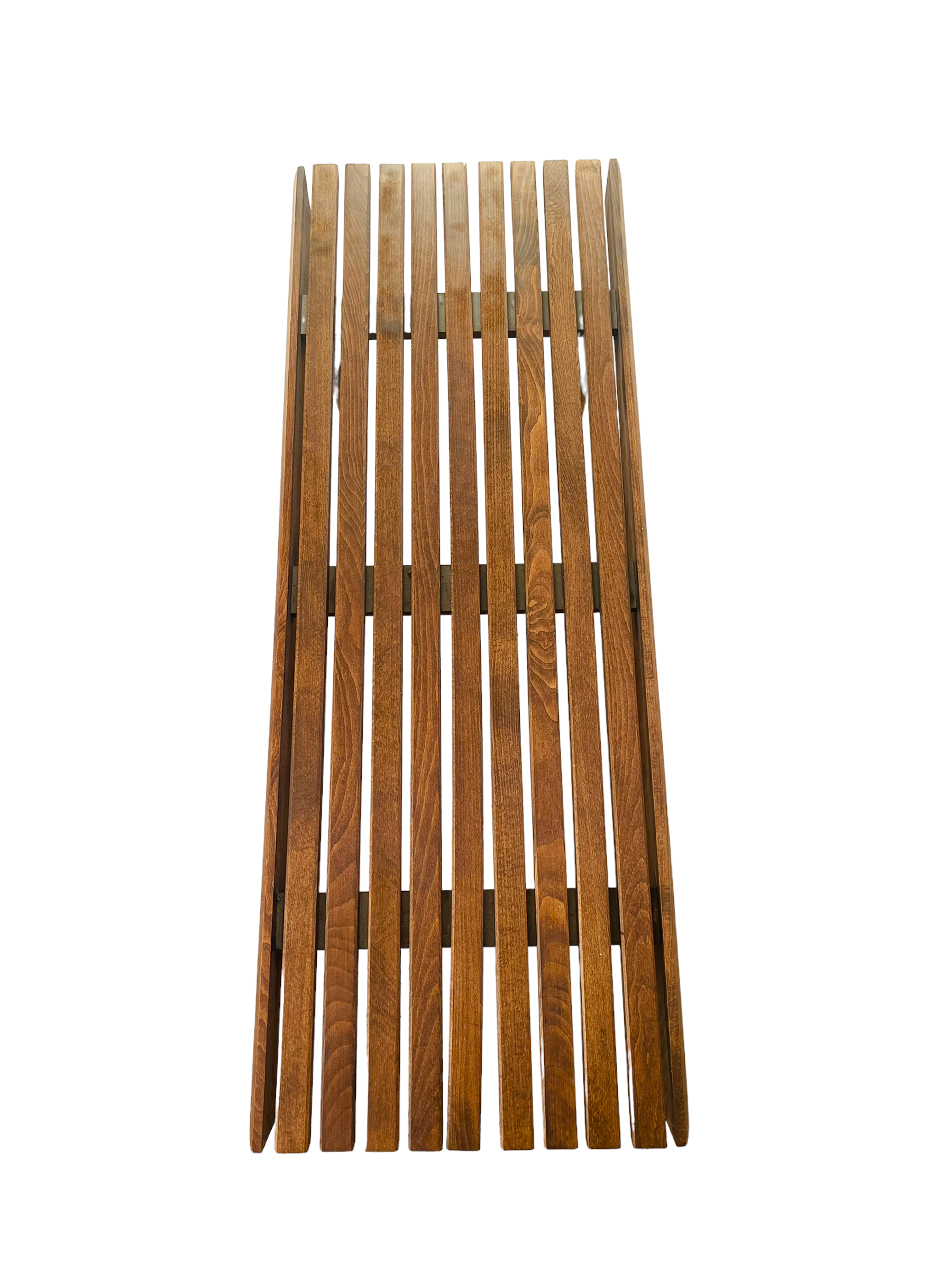 Mid-Century Modern Walnut Slatted Bench / Coffee Table image 8