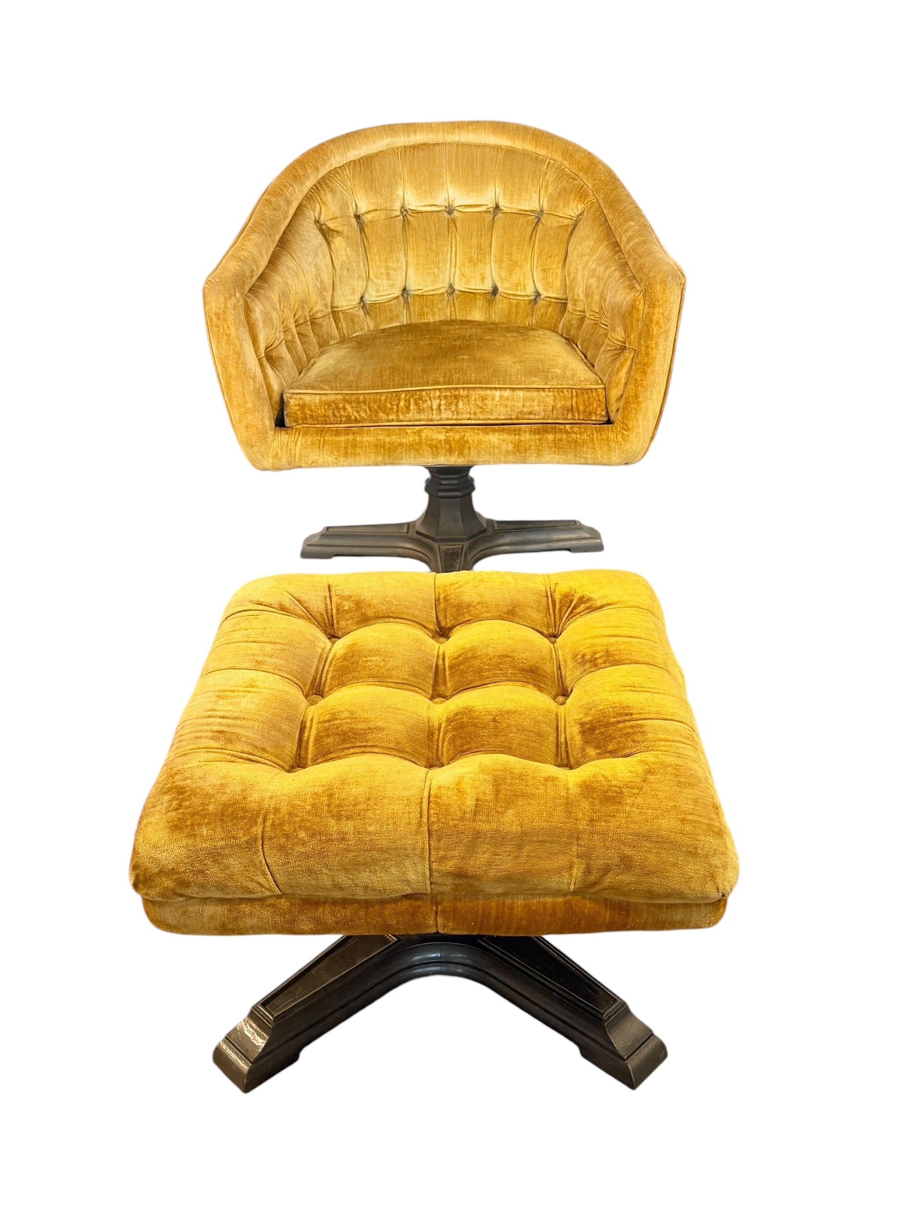 Mid Century Modern Swiveling Lounge Chair & Ottoman by ChromeCraft image 0