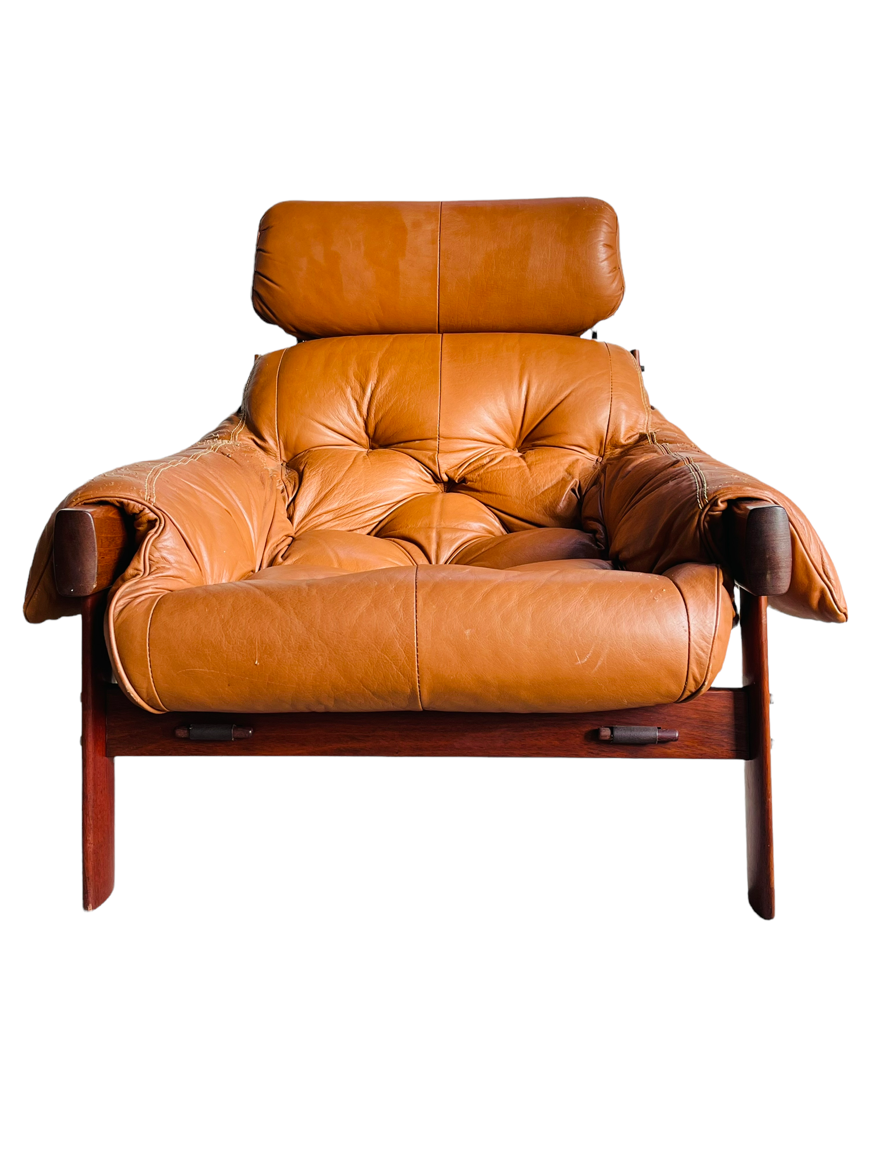 1970s Brazilian Rosewood Percival Lafer Leather Lounge Chair & Ottoman  image 11