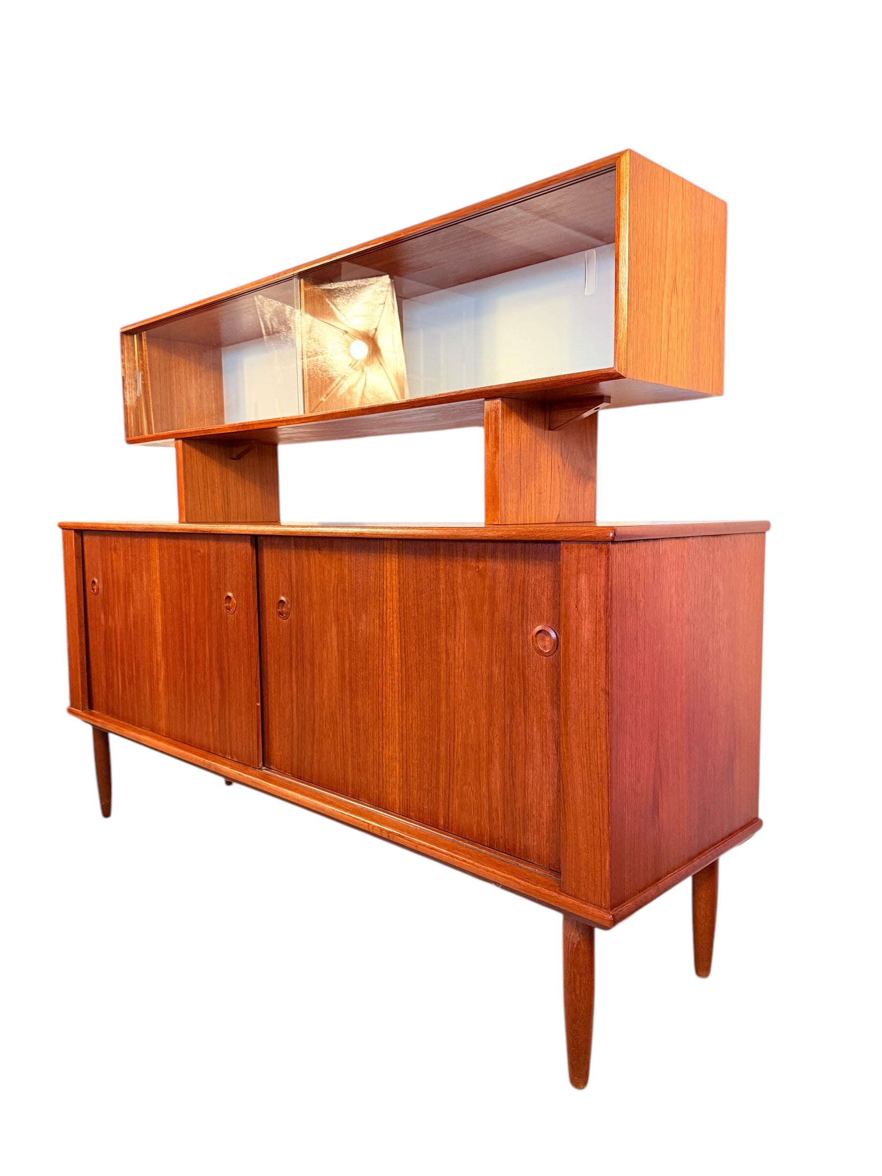Mid-Century Modern Teak Sideboard + Hutch by R. Huber – 1960s image 1