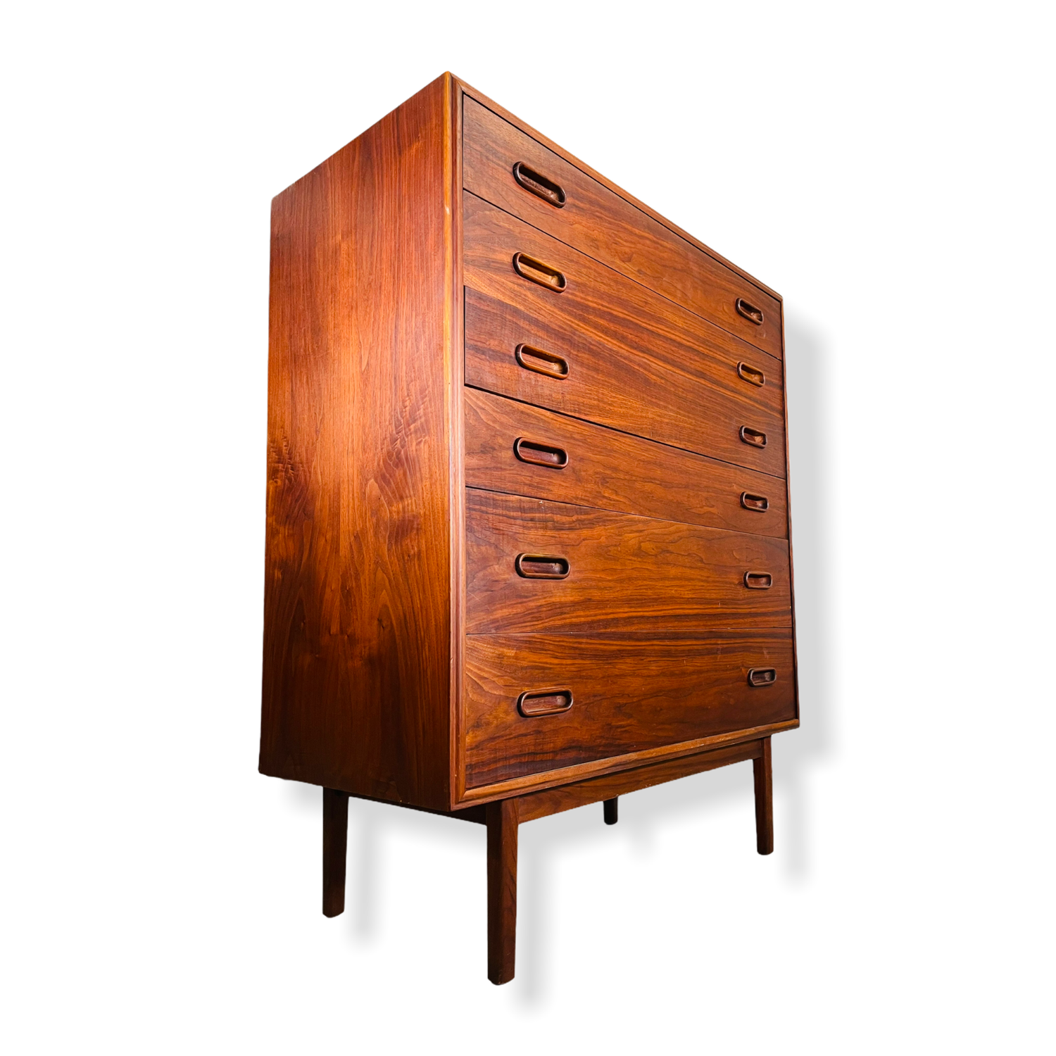 Mid-Century Modern Jack Cartwright for Founder Highboy Walnut Dresser image 0