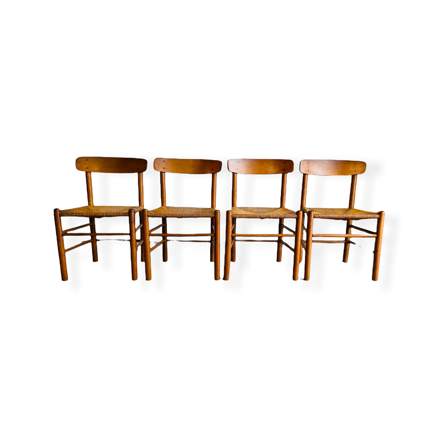 Set 4 Danish Modern Børge Mogensen Dining Chairs Model 'J39' image 1