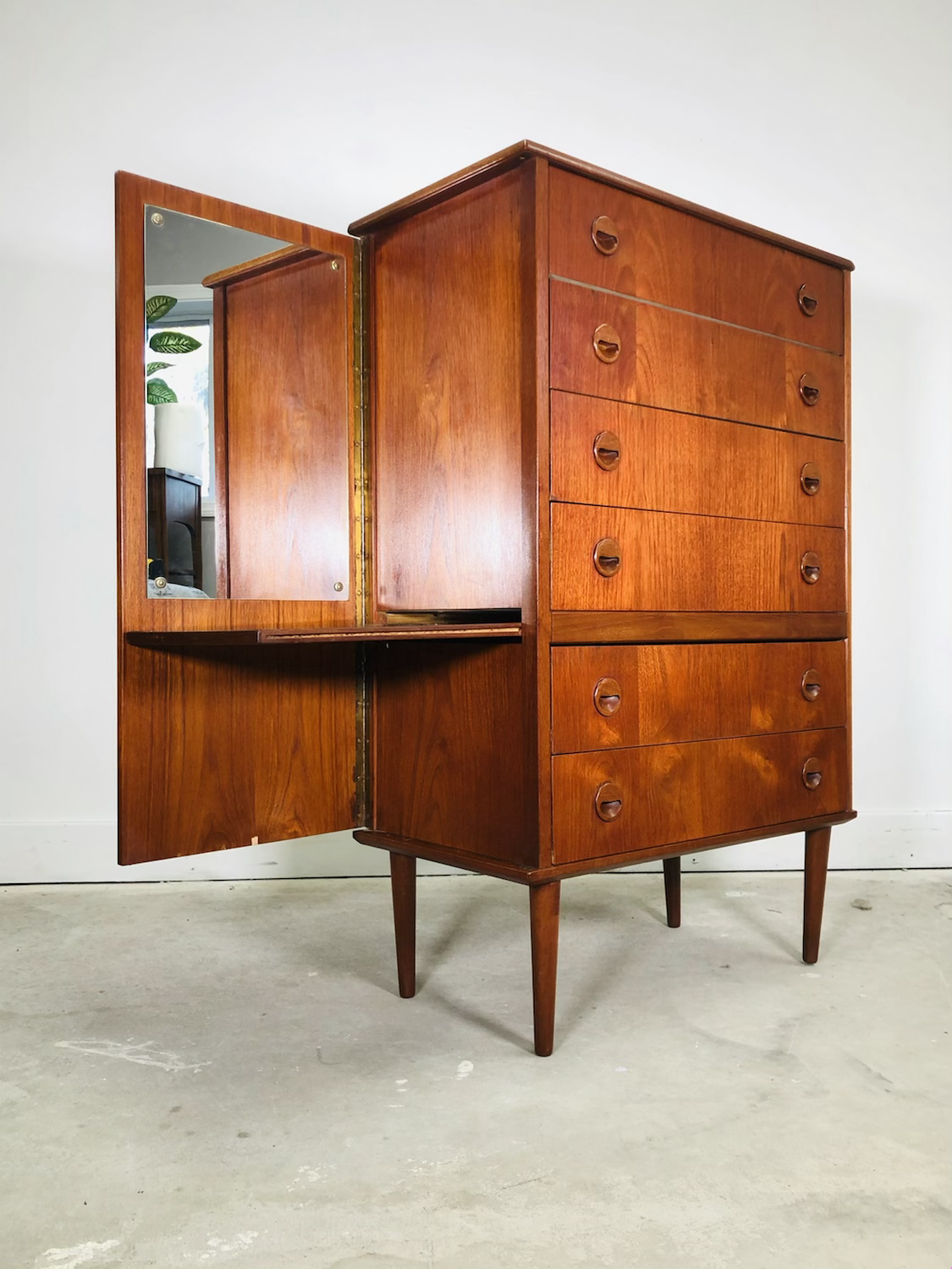 Mid-century Danish Modern Teak Vanity Dresser image 0