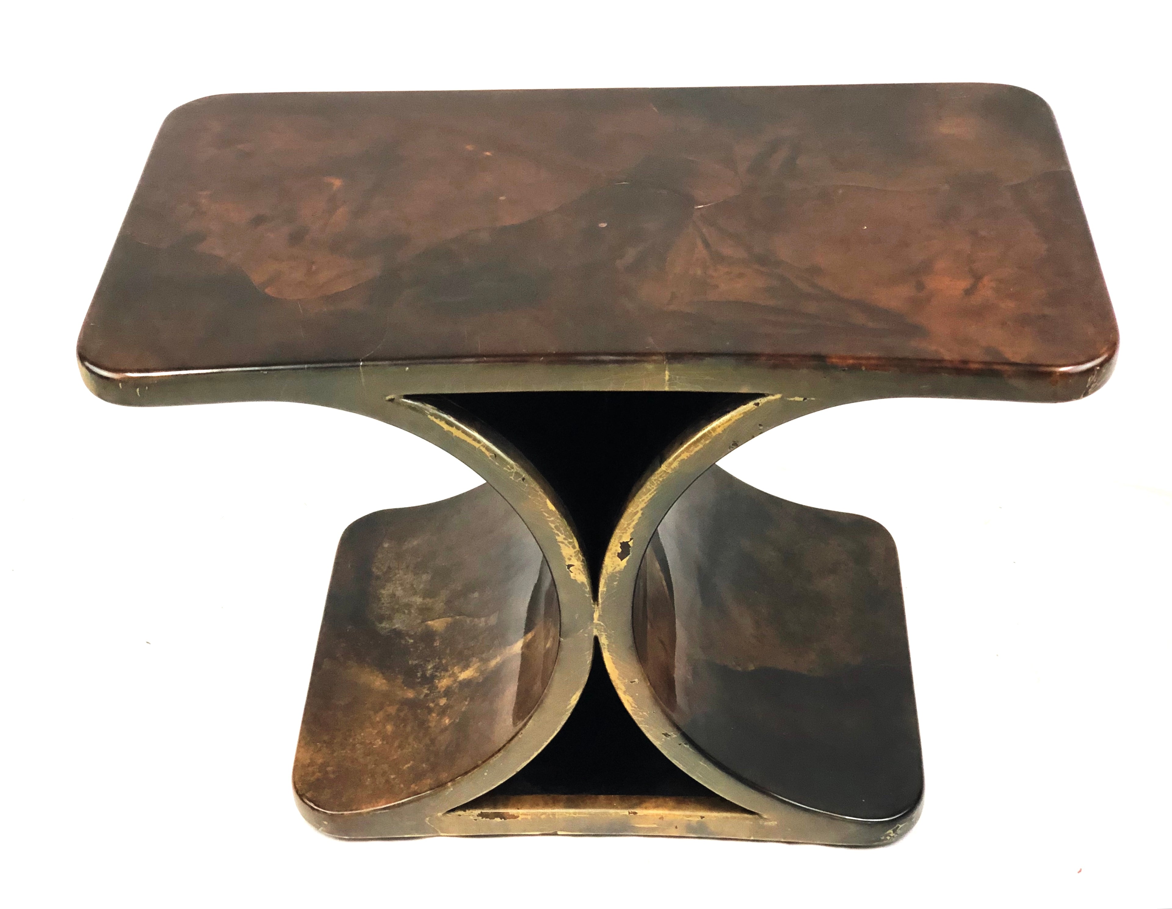 Mid Century Italian Modern Goatskin End Table by Aldo Tura image 2