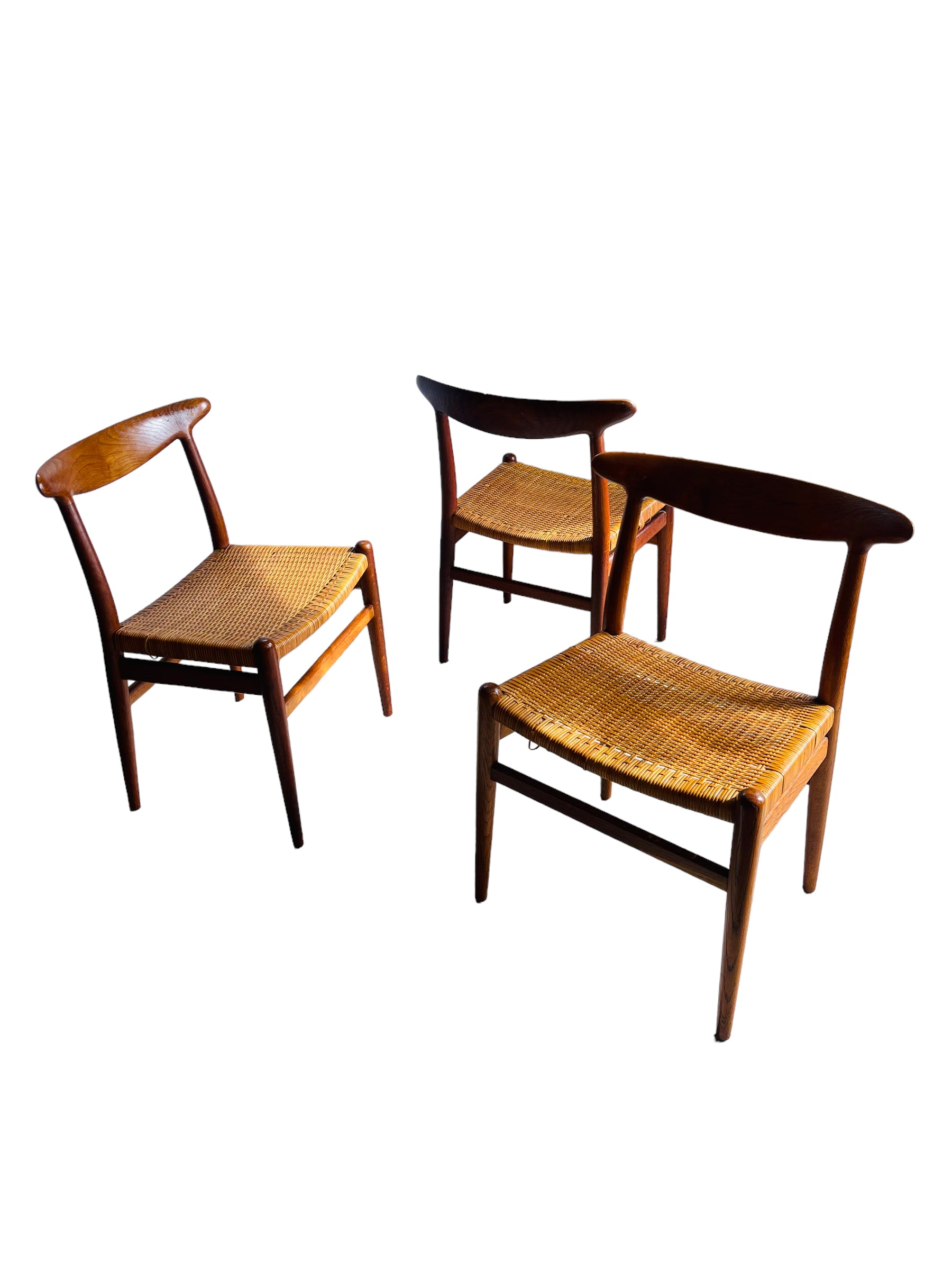 Set 3 Hans J. Wegner Chairs Side Chairs C M Madsens image 1