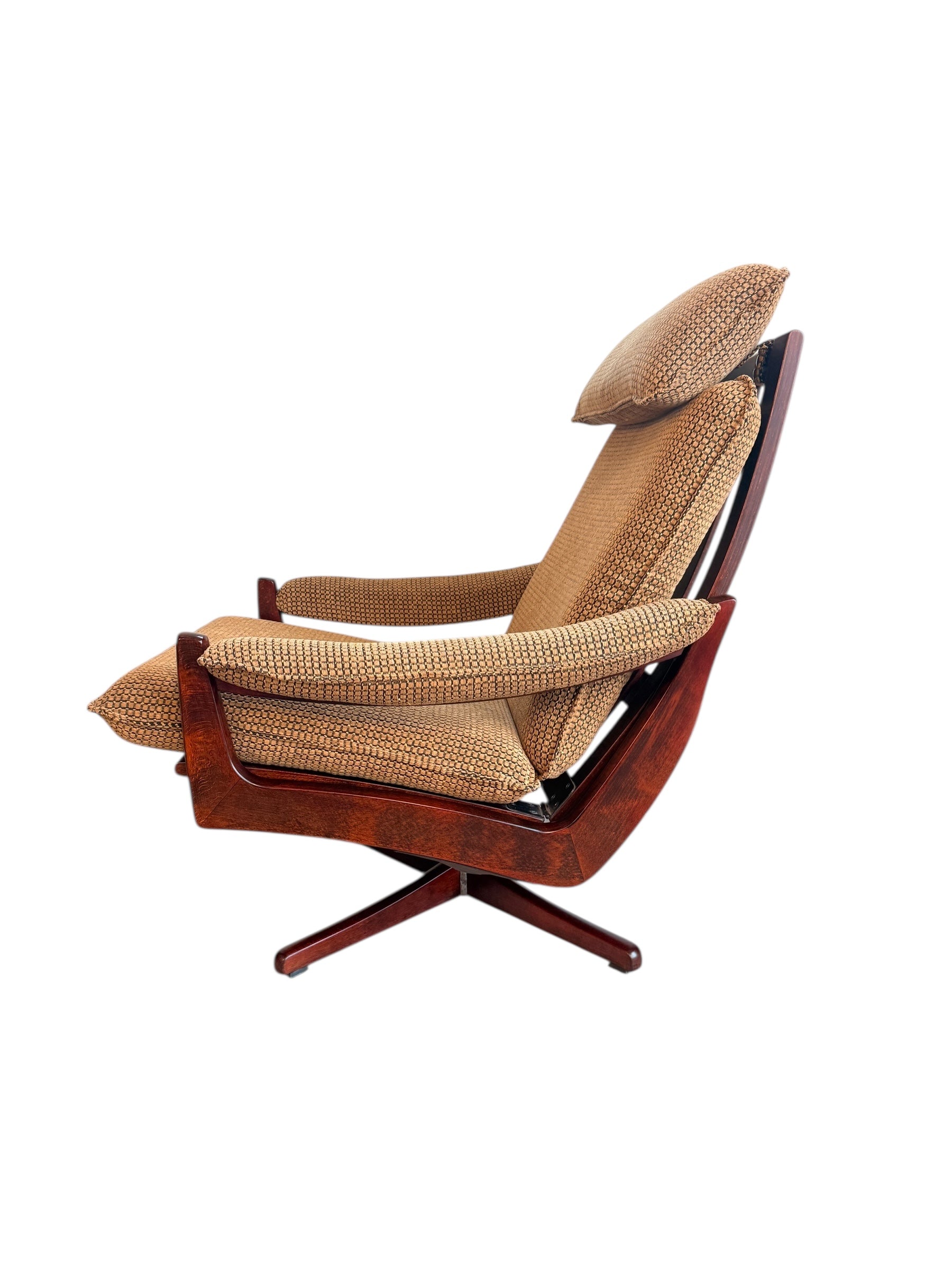 1970s Reclining Rosewood Lounge Chairs by Soda Galvano for Lied Møbler, Sweden image 8