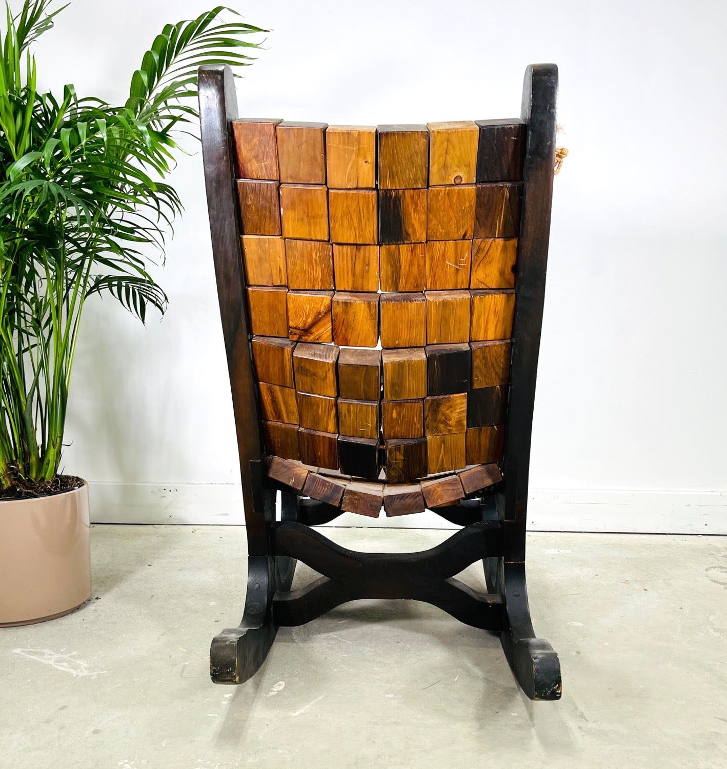 Vintage Woodblock Rocking Chair image 3