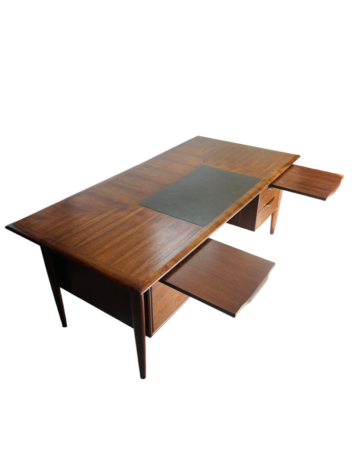Mid Century Modern Walnut Executive Desk by Castillian Alma image 7