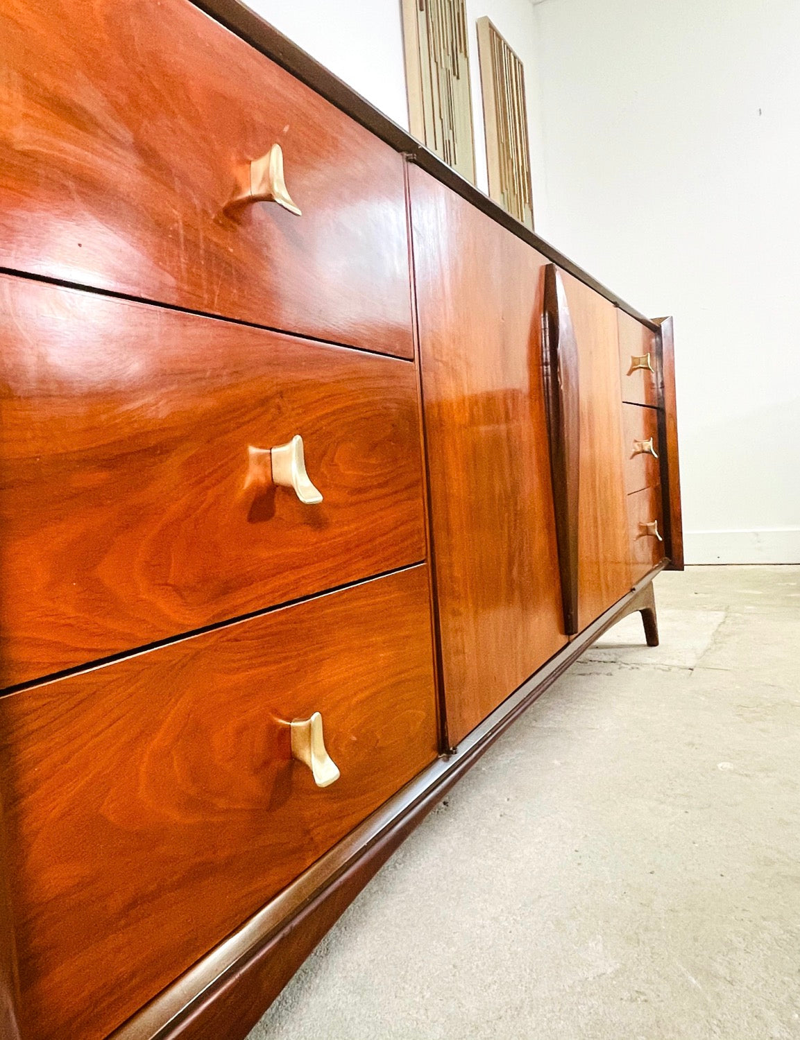 Mid-Century Modern Walnut Dresser / Credenza by Genova Furniture Co. image 8