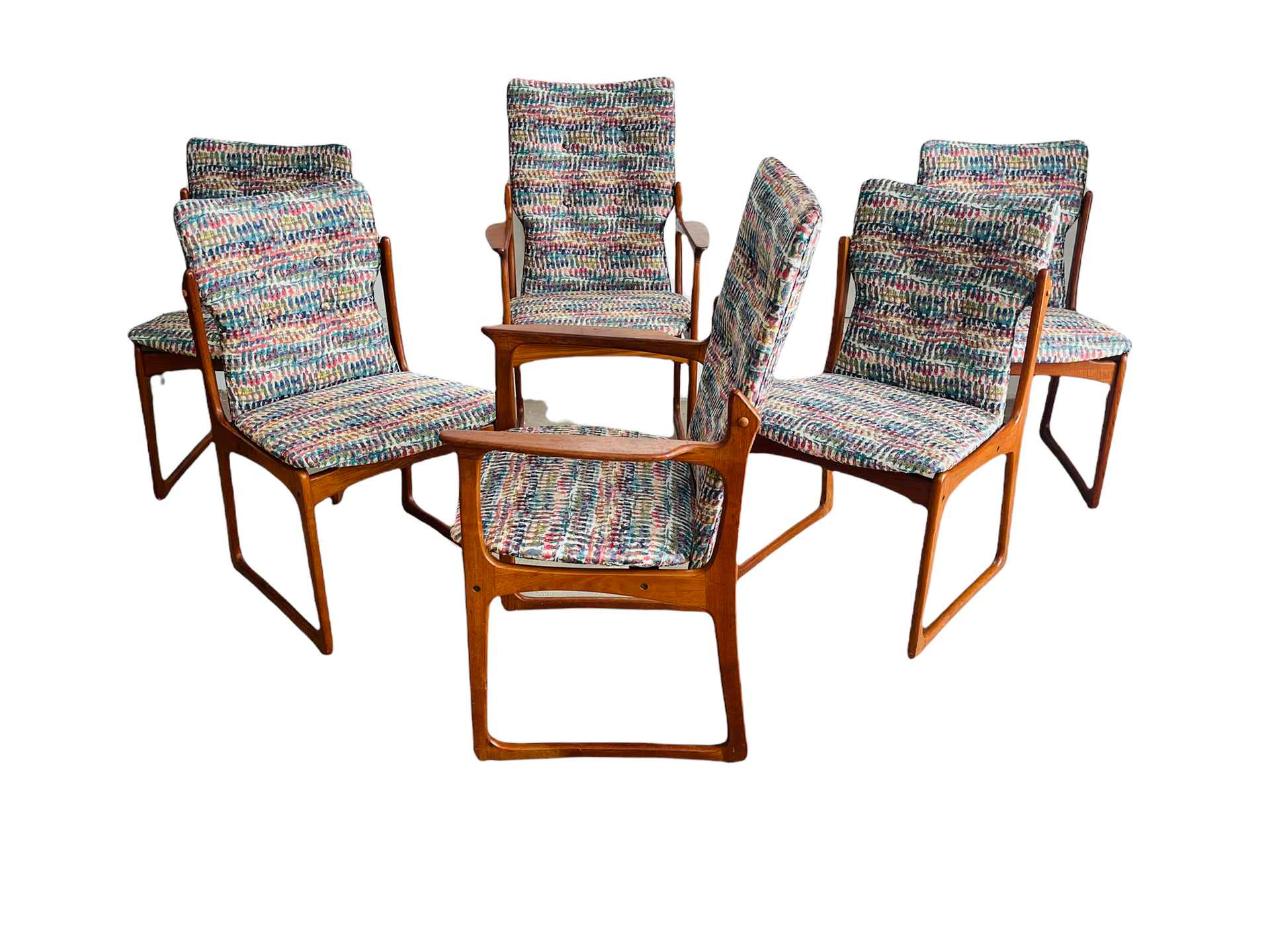 Set 6 Danish Modern Teak Dining Chairs by Vamdrup Stolefabrik image 1