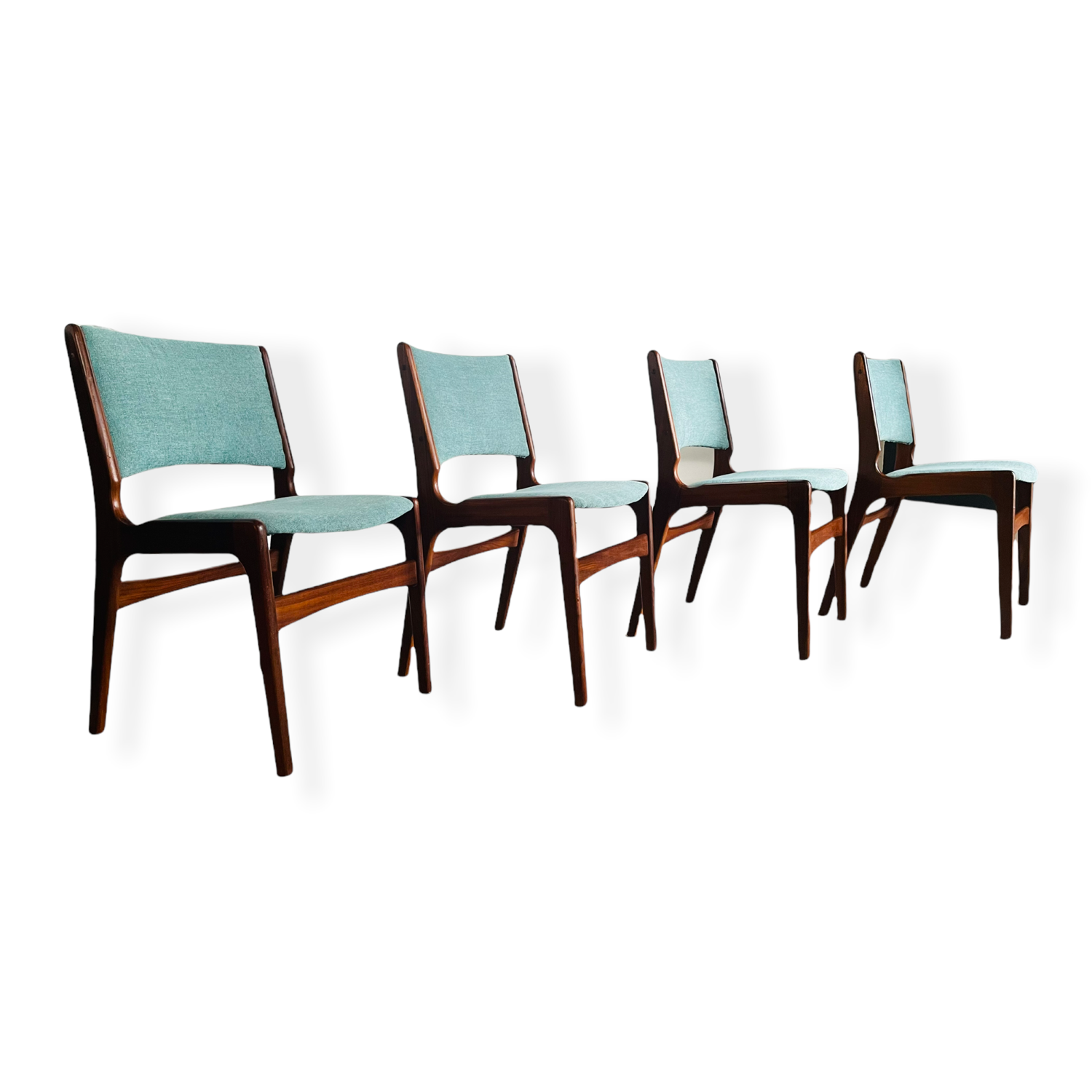 Set 4 Mid-Century Danish Modern Dining Chairs by Erik Buch image 0