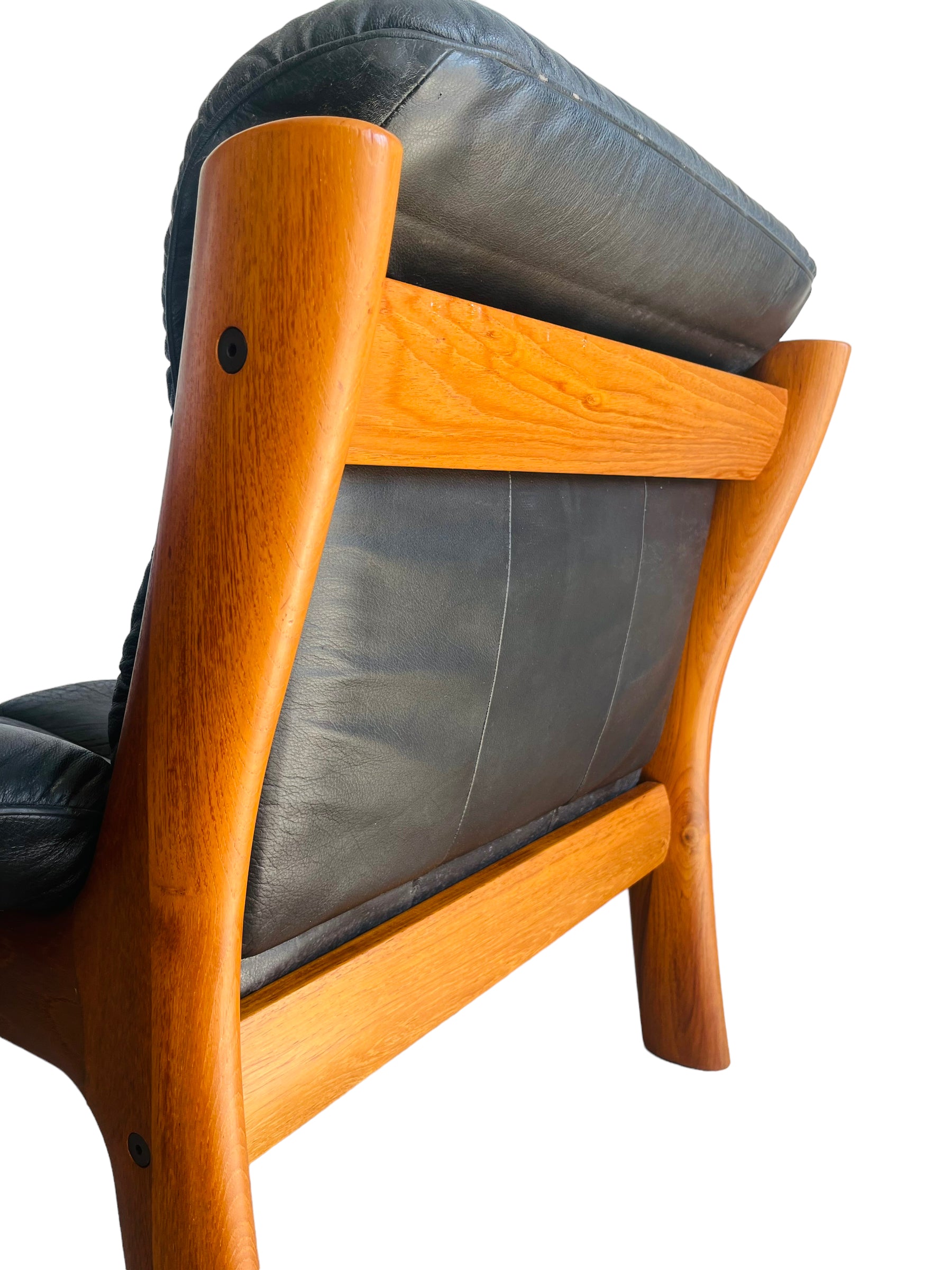 Mid Century Modern Ekornes Teak & Leather Lounge Chair image 6
