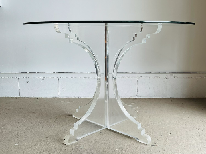 Mid-Century Modern Round Lucite Dining Table image 9