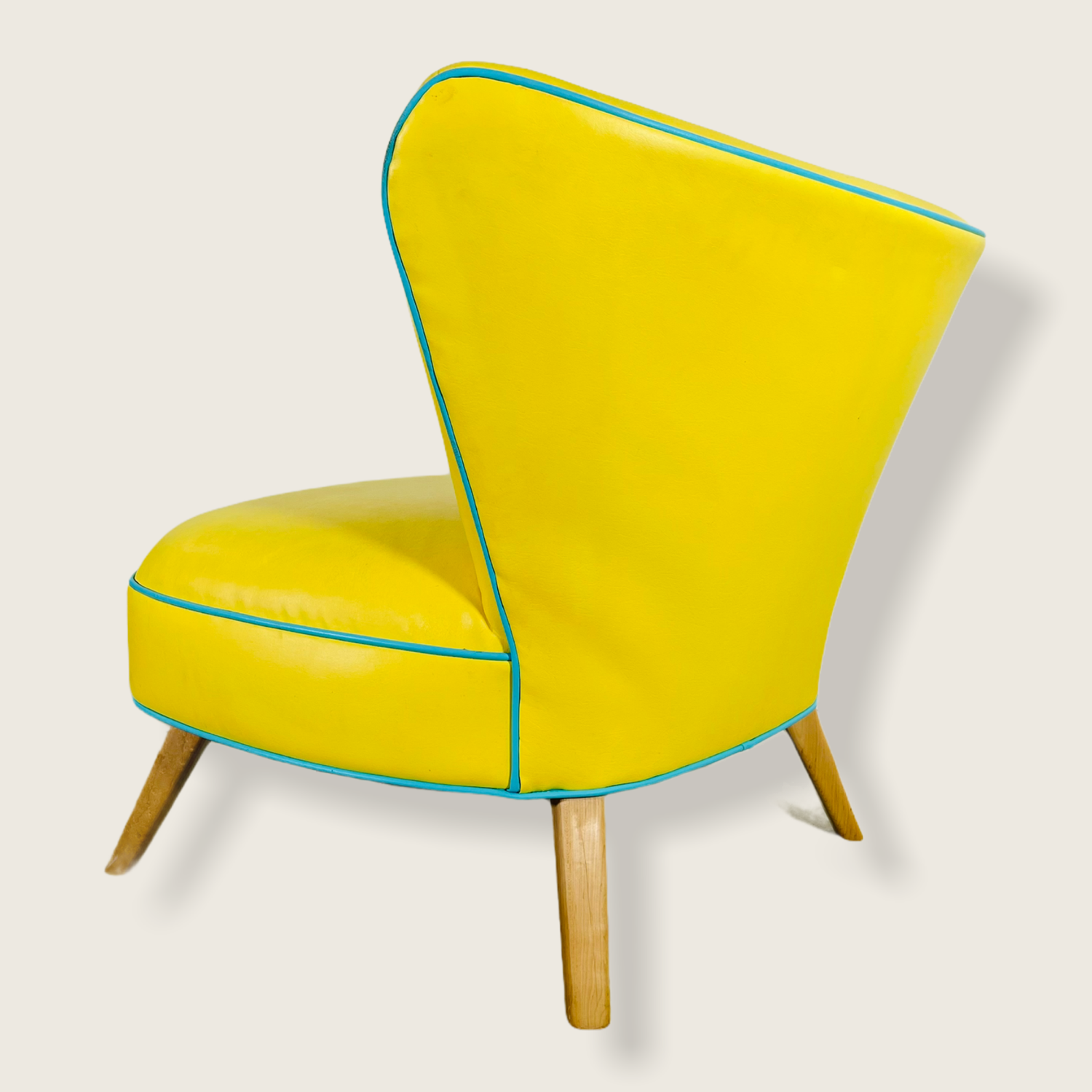 Mid-Century Modern Yellow Oversized Wingback Chair image 5