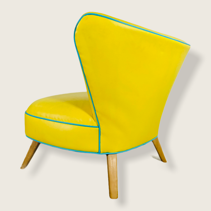 Mid-Century Modern Yellow Oversized Wingback Chair image 5