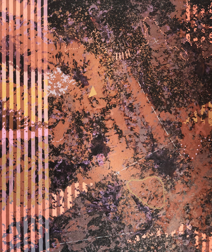 1976 Acrylic On Canvas By Carl Caivano, Space Scape Scanned image 2