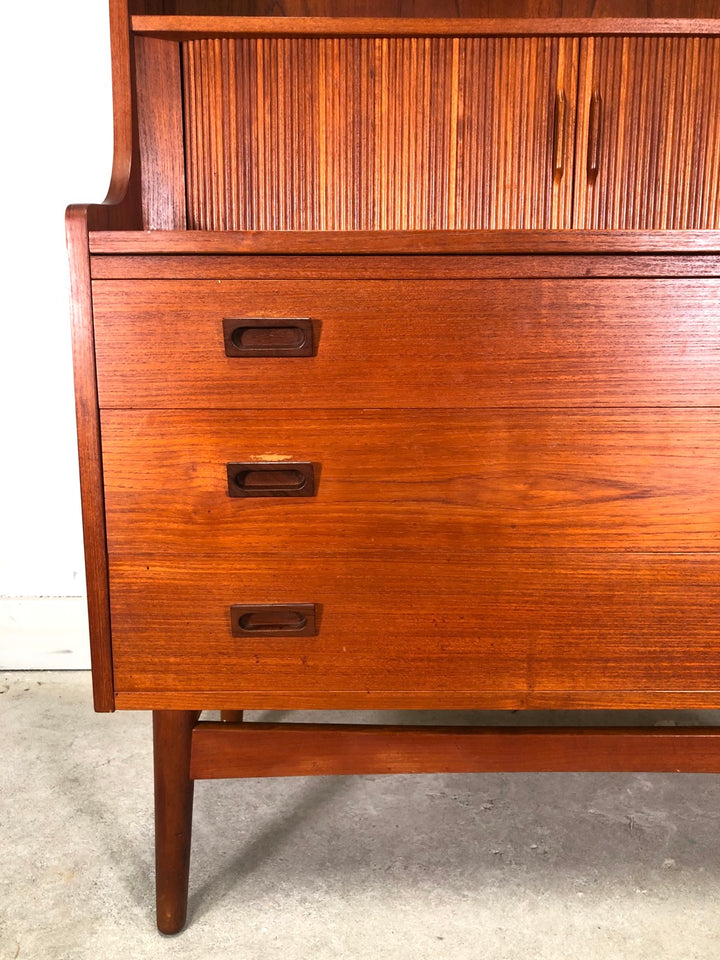 Mid-Century Danish Modern Teak Secretary Desk & Bookcase By Bornholms image 8