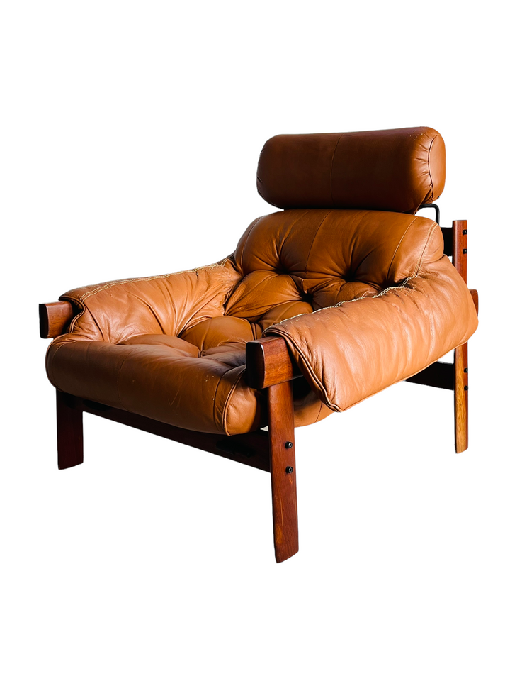 1970s Brazilian Rosewood Percival Lafer Leather Lounge Chair & Ottoman  image 12