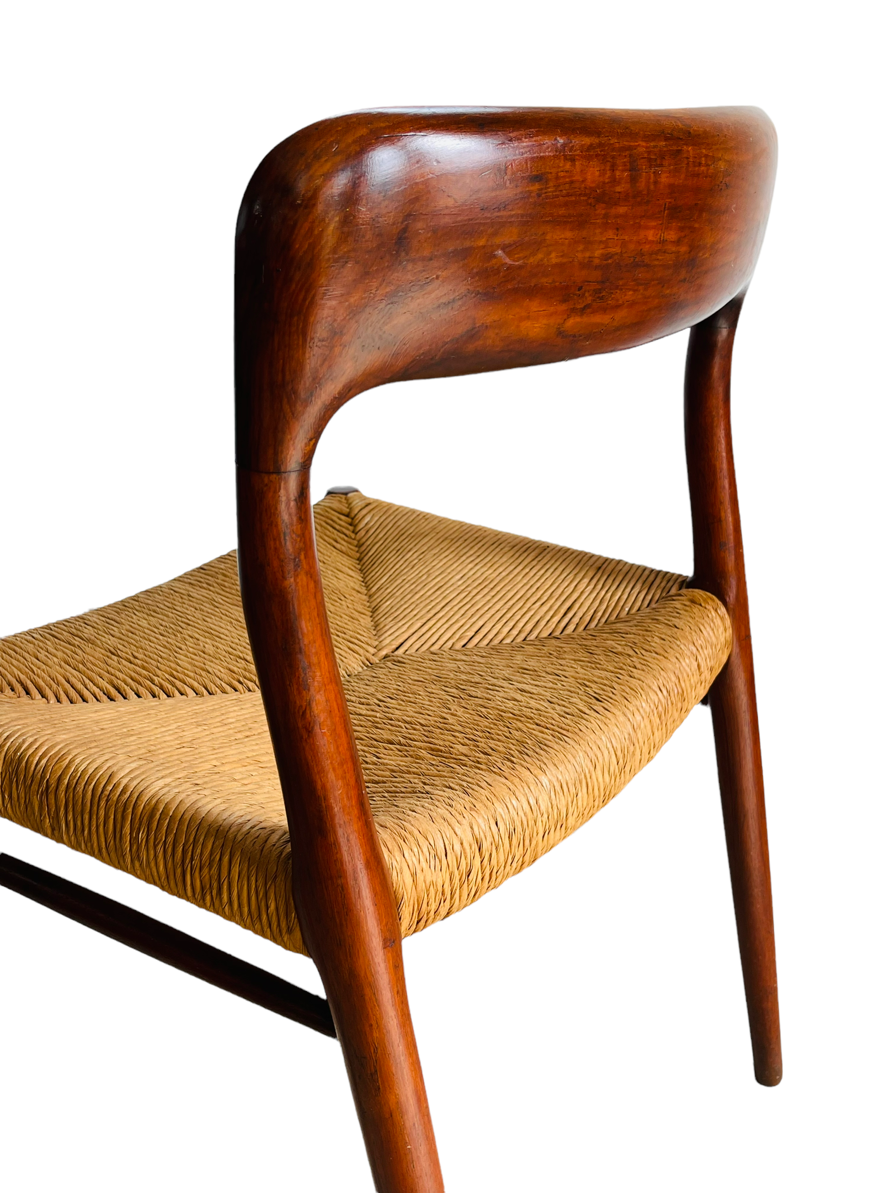 Pair Danish Modern Niels Moller Model #75 Paper Cord Chairs image 4