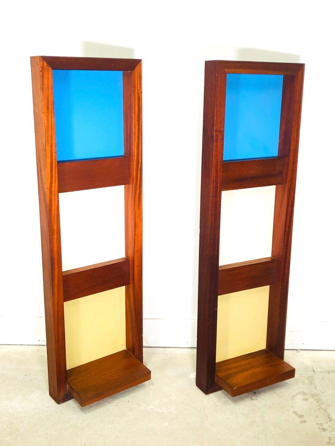 Pair of MCM Floating Shelf Teak Wall-unit / Wall-art image 8