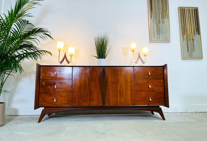 Mid-Century Modern Walnut Dresser / Credenza by Genova Furniture Co. image 0