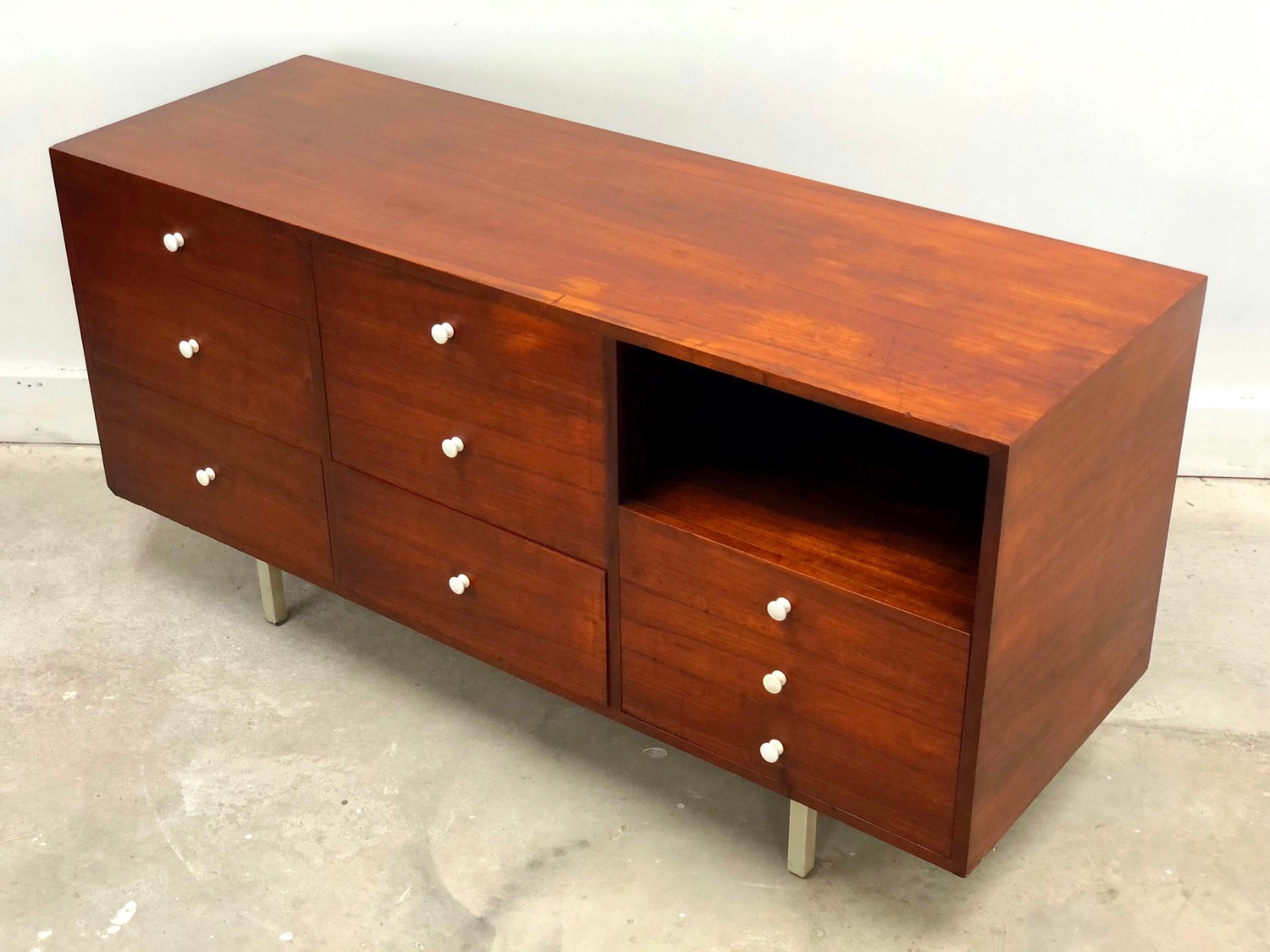 Mid-Century Modern Walnut Dresser/Credenza In Style of Florence Knoll image 11