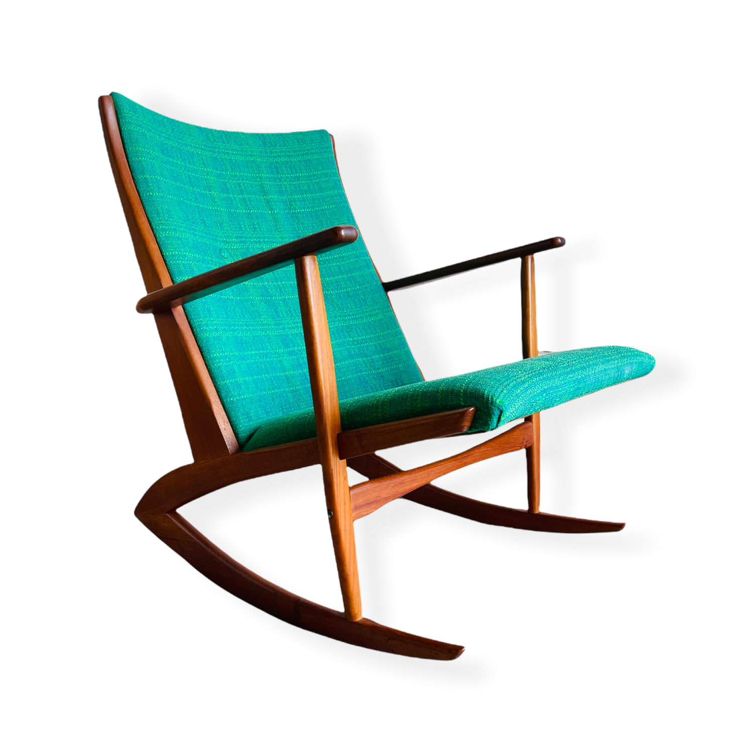 Danish Modern Sculpted Teak Rocker by Holgar Georg Jensen, 1958 image 1