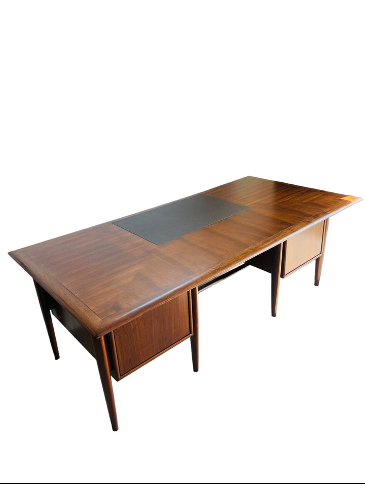 Mid Century Modern Walnut Executive Desk by Castillian Alma image 12