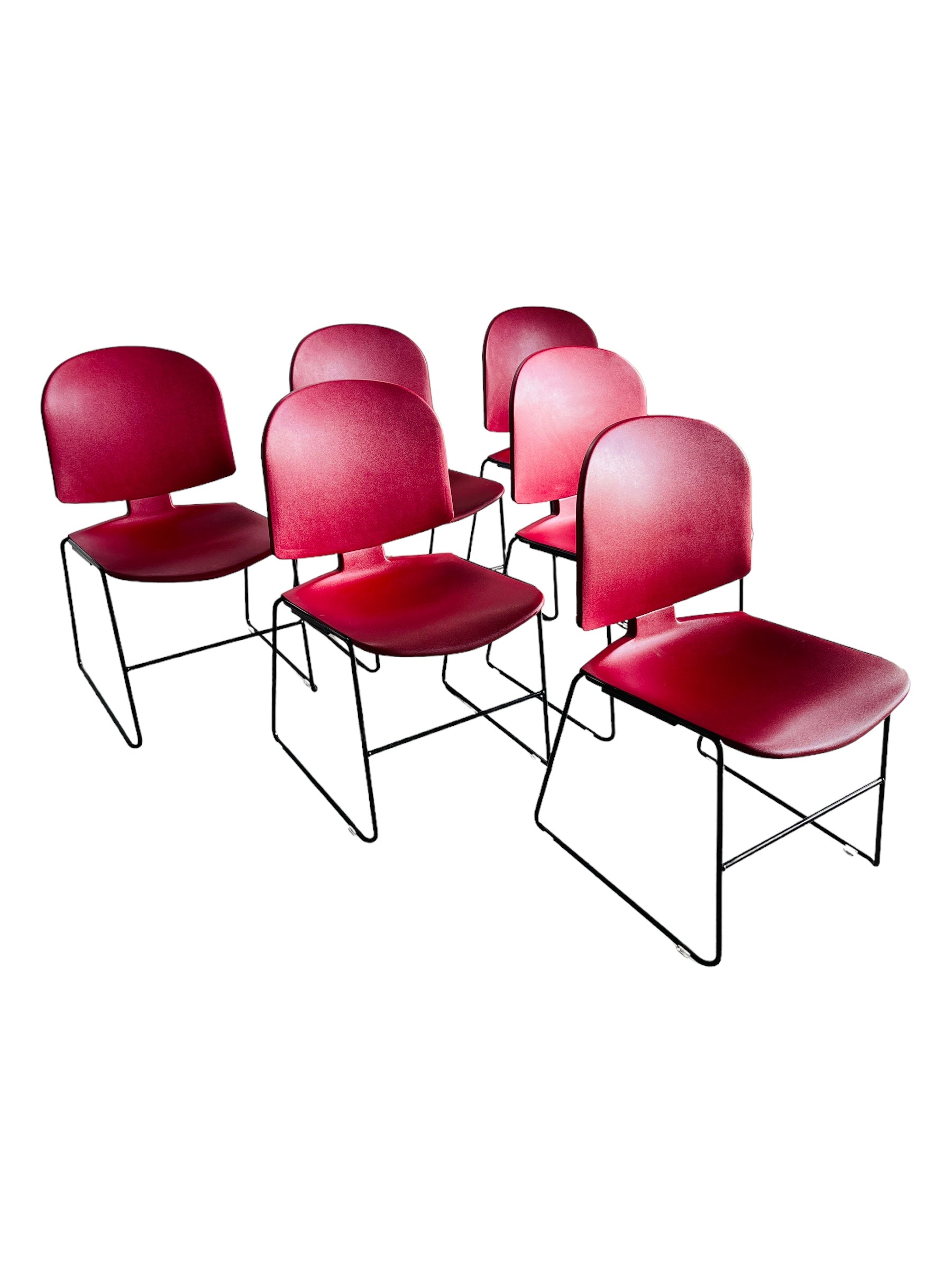 Set 6 Steelcase Stacking Chairs image 2