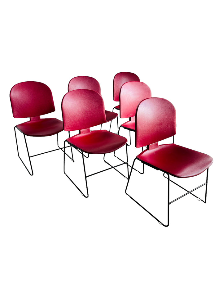 Set 6 Steelcase Stacking Chairs image 2