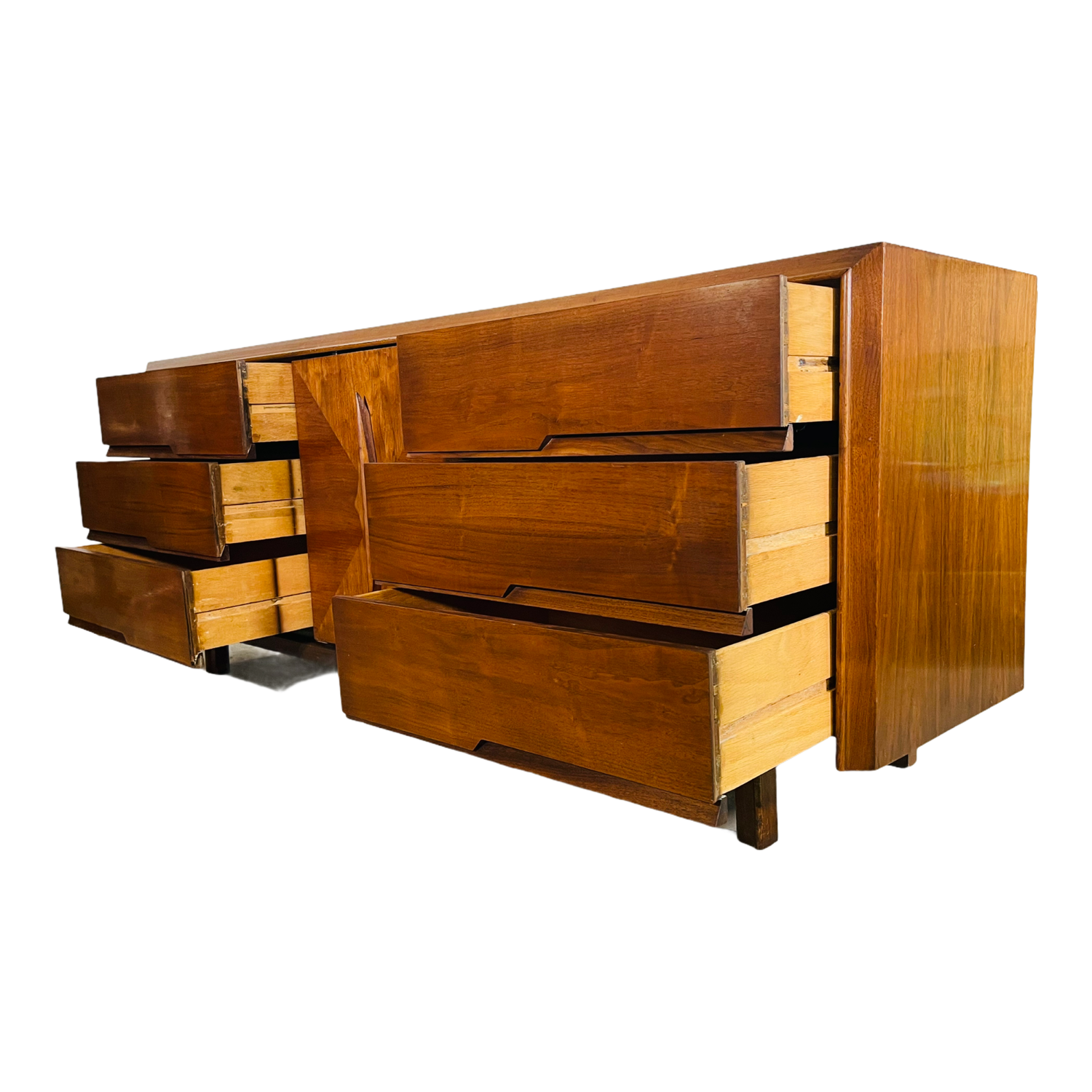 Mid-Century Modern Sculptured Walnut Credenza  image 11