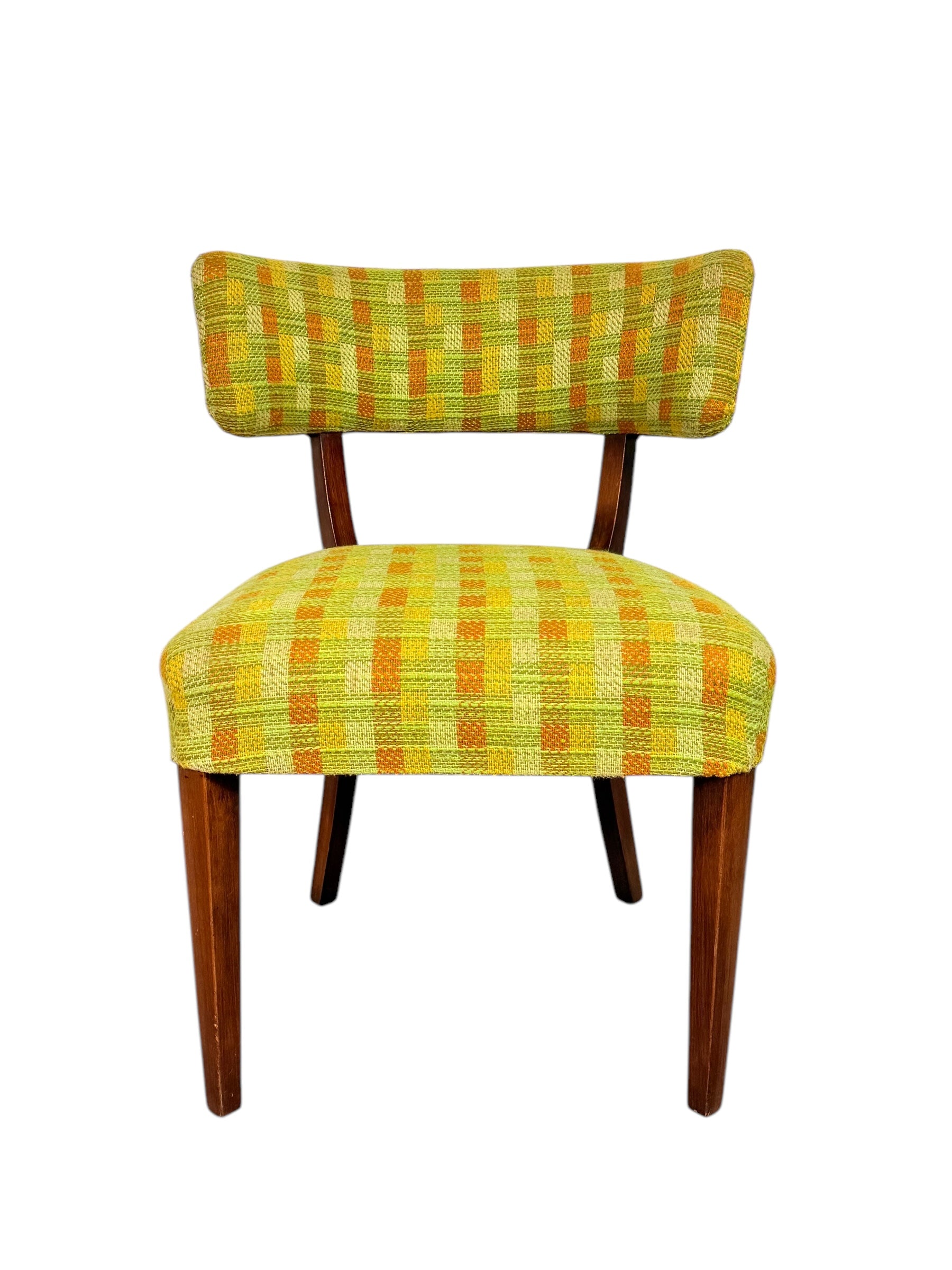 Set of Four Mid-Century Modern Walnut Dining Chairs with Curved Backrests image 6