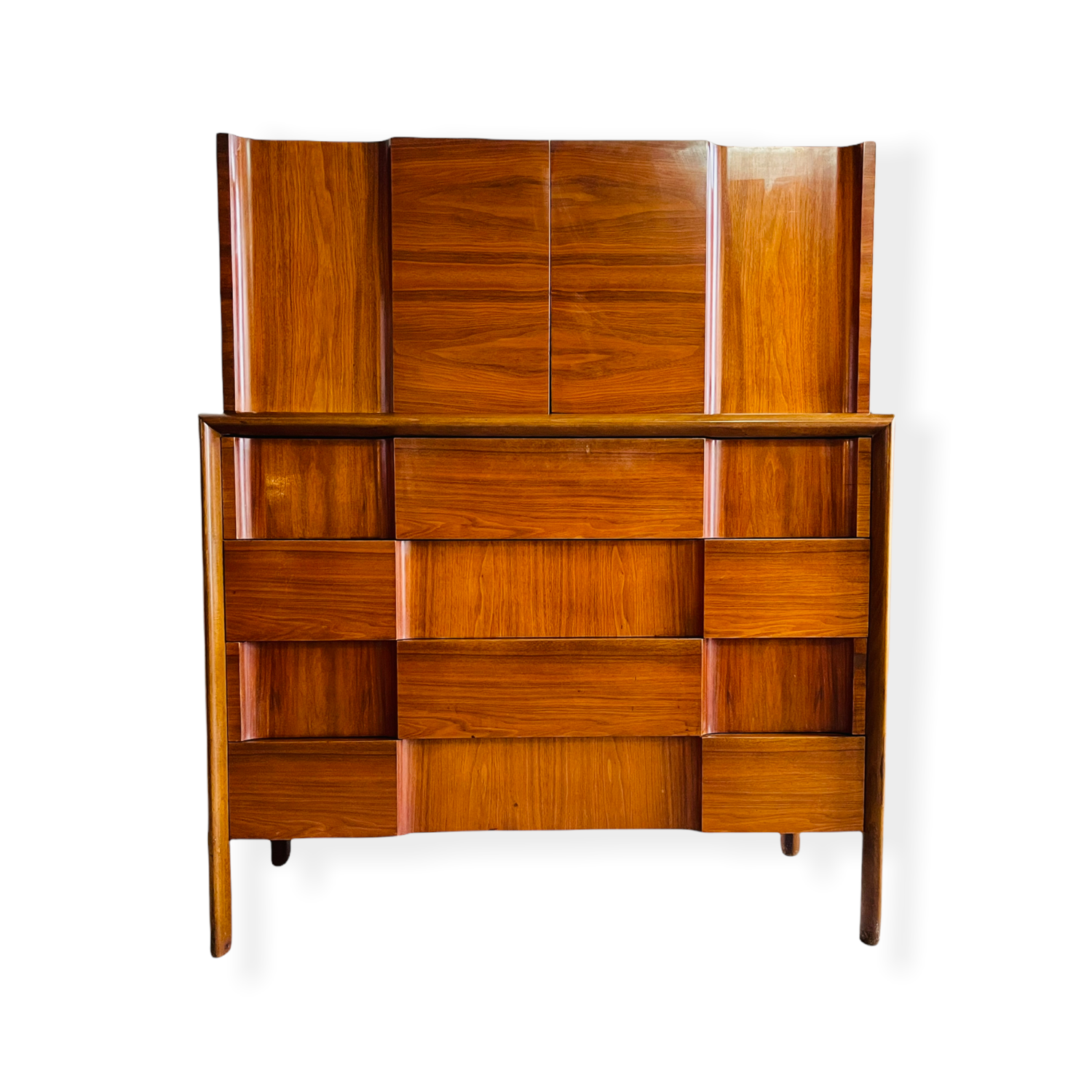 Edmond Spence Walnut Woodblock Gentleman’s Chest image 1