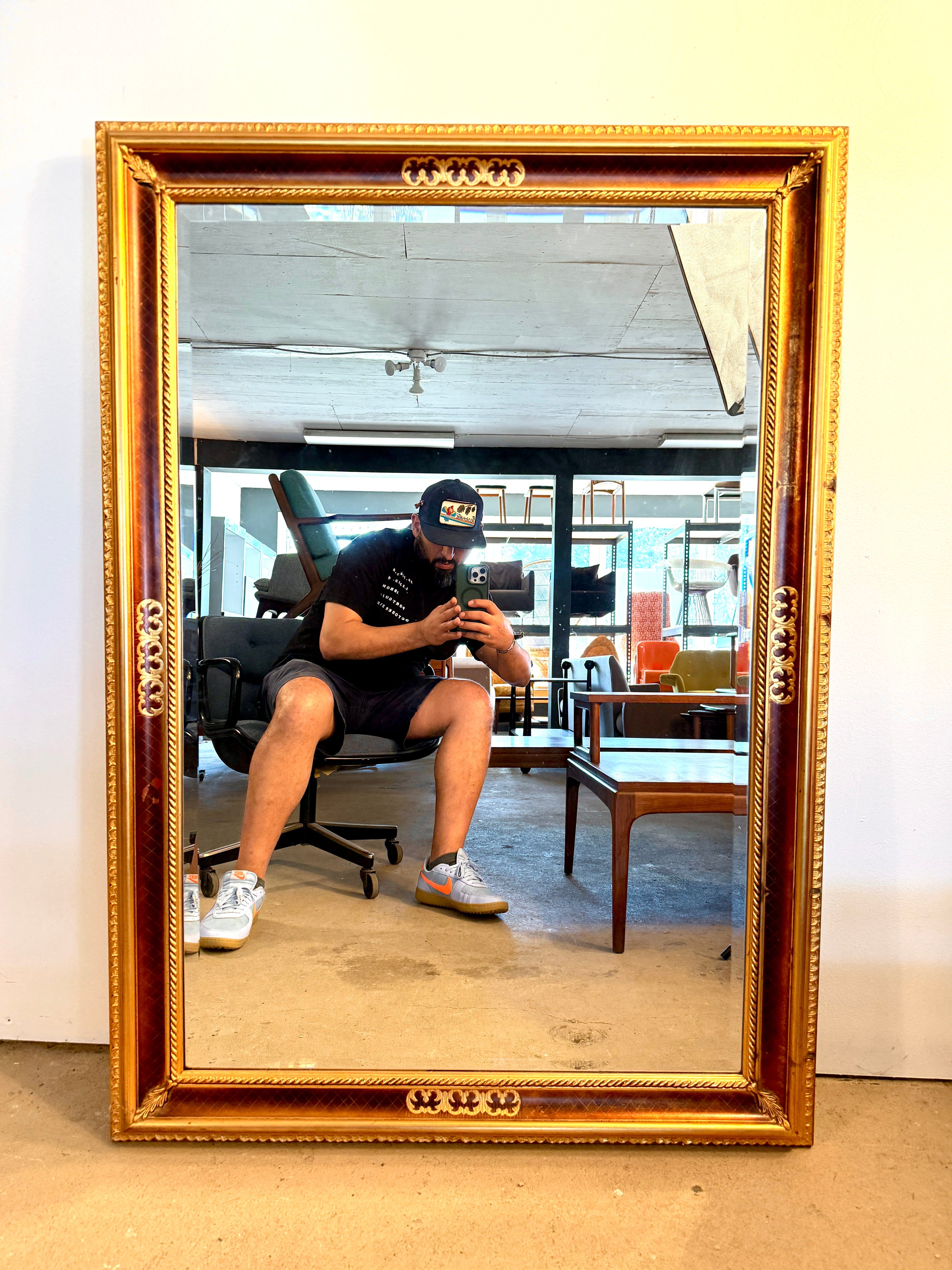 Vintage Large Mirror With Gold Frame by Carolina Mirror Company image 1