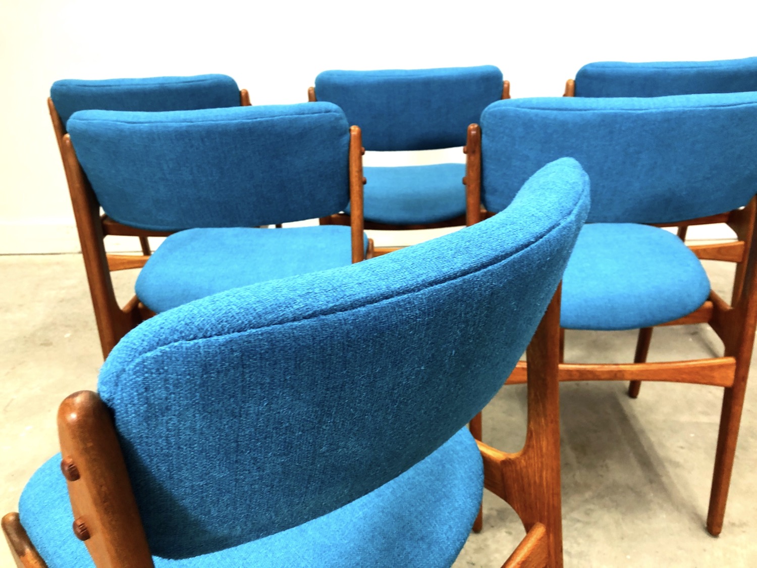 Erik Buch, Set 6 Danish Teak Dining Chairs image 4