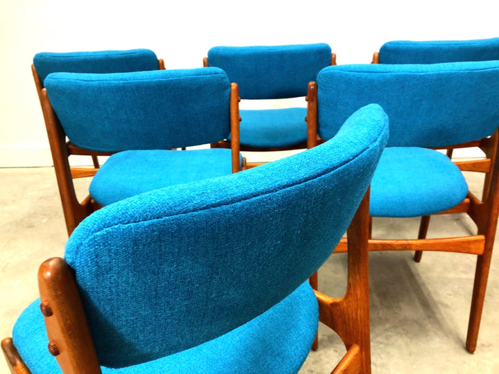 Erik Buch, Set 6 Danish Teak Dining Chairs image 4
