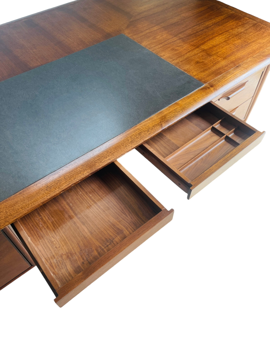 Mid Century Modern Walnut Executive Desk by Castillian Alma image 4