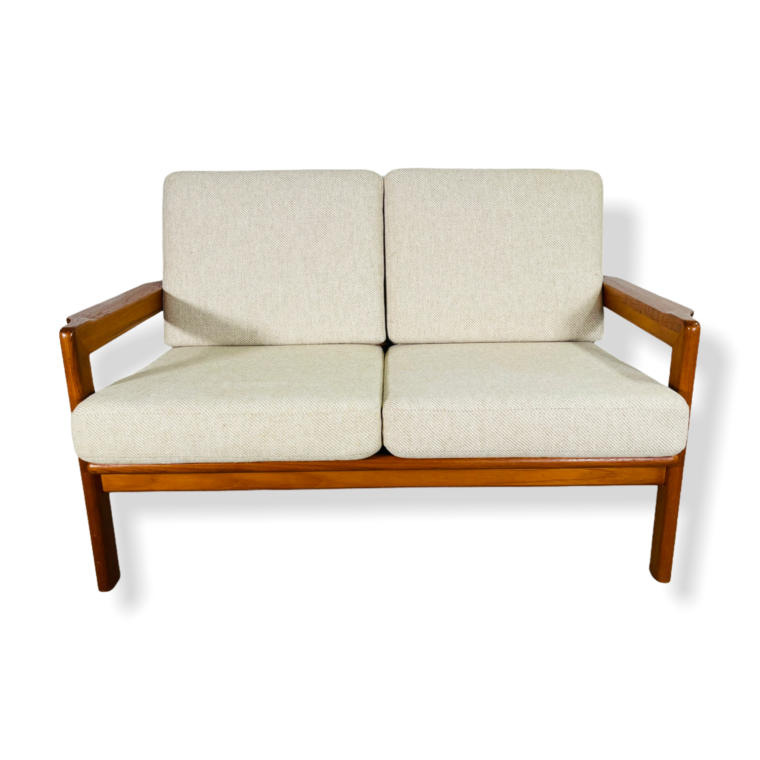 Mid-Century Danish Modern Teak Loveseat Sofa image 1