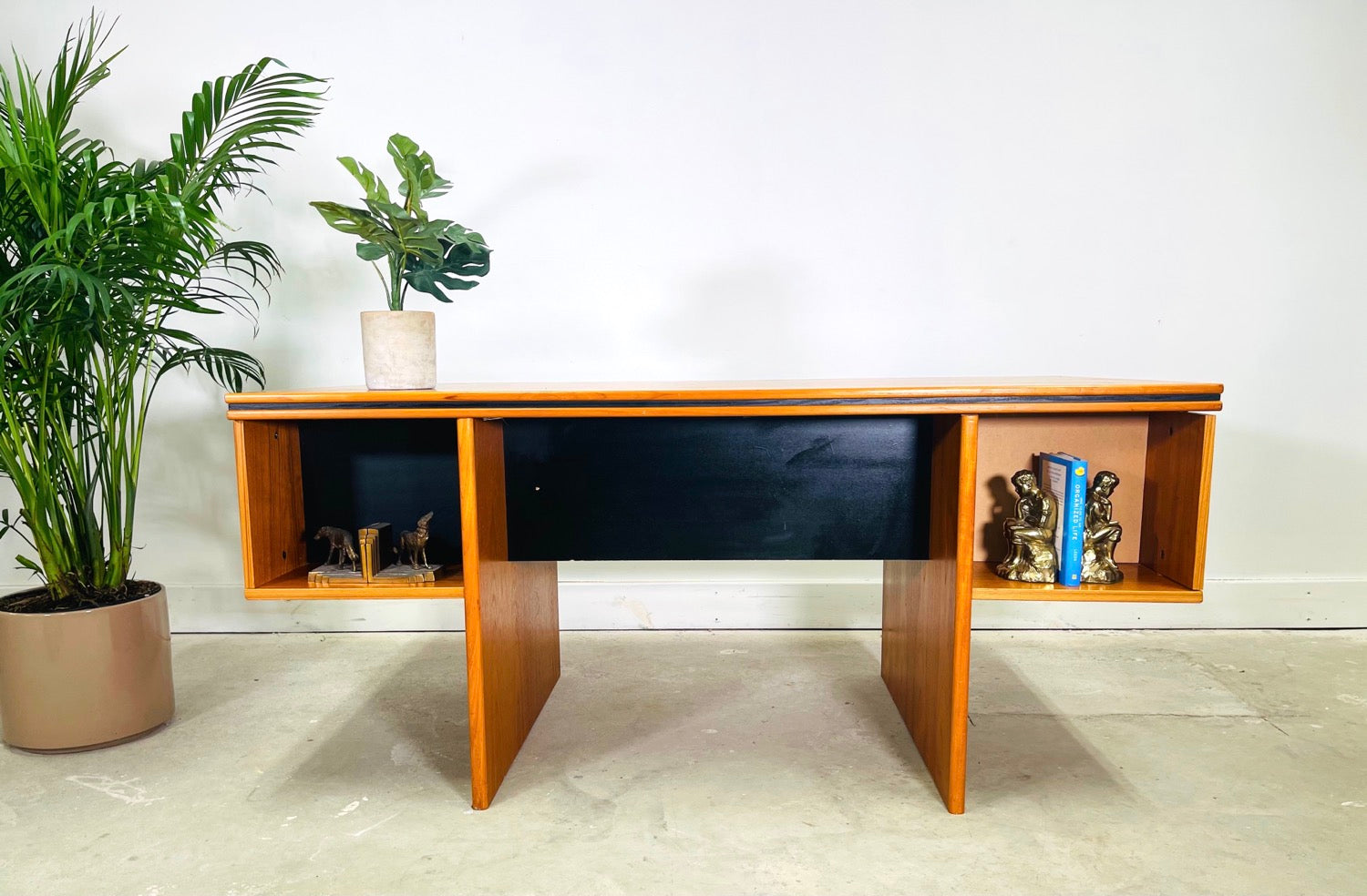 Danish Modern Teak Executive Desk with Bookcase by Bent Silberg Mobler image 2