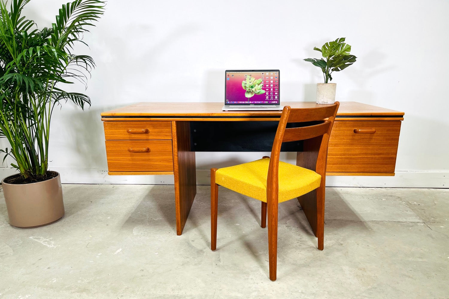 Danish Modern Teak Executive Desk with Bookcase by Bent Silberg Mobler image 1