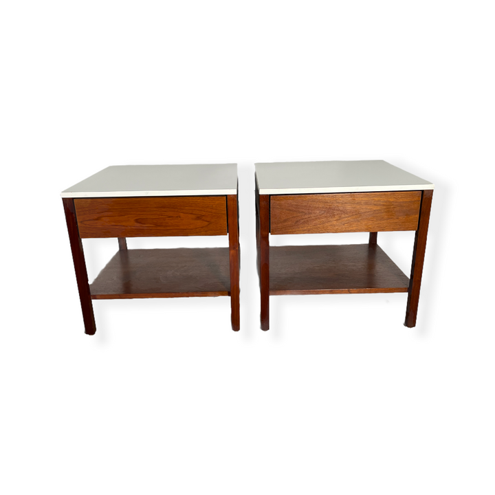 Pair Florence Knoll Walnut Nightstands  image 1